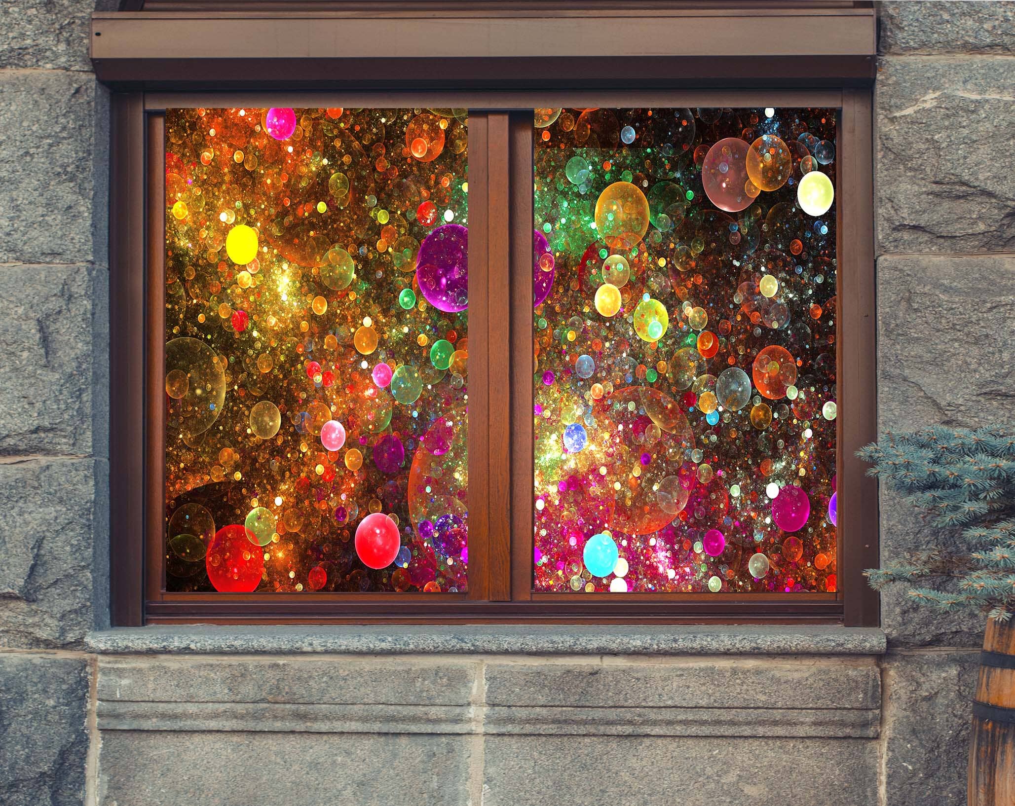 3D Color Bubble 316 Window Film Print Sticker Cling Stained Glass UV Block Wallpaper AJ Wallpaper 2