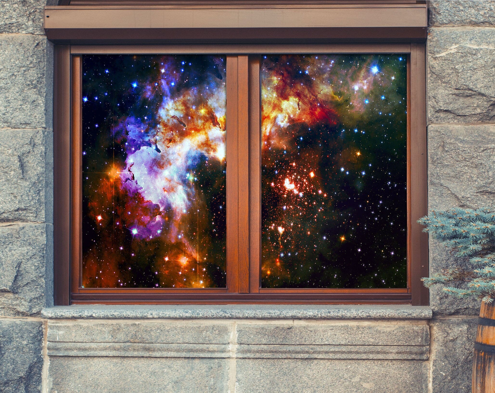 3D Cosmic Stars 381 Window Film Print Sticker Cling Stained Glass UV Block Wallpaper AJ Wallpaper 2