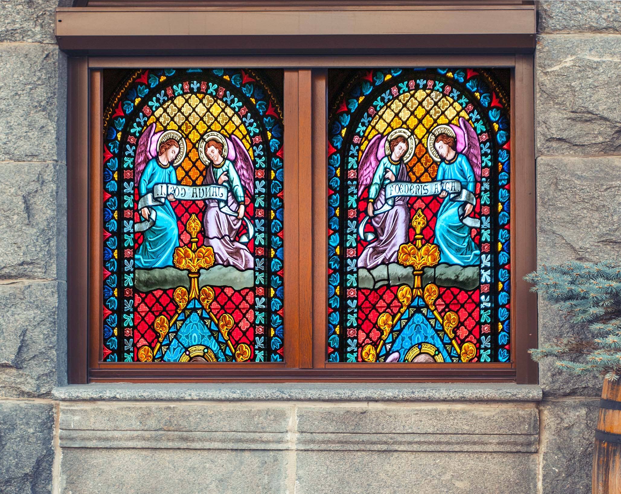 3D Church Angel 293 Window Film Print Sticker Cling Stained Glass UV Block Wallpaper AJ Wallpaper 2