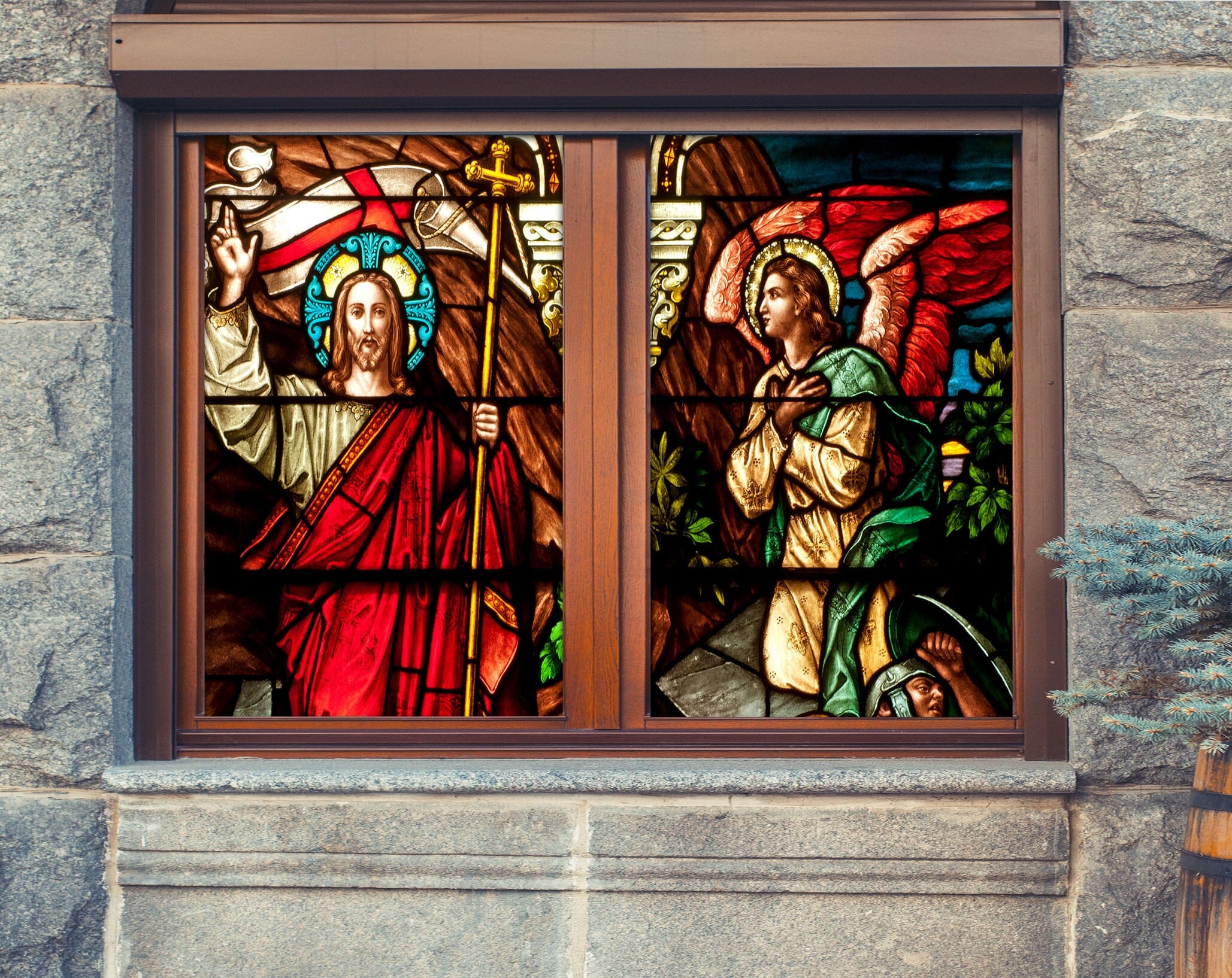 3D Christian Church 287 Window Film Print Sticker Cling Stained Glass UV Block Wallpaper AJ Wallpaper 2