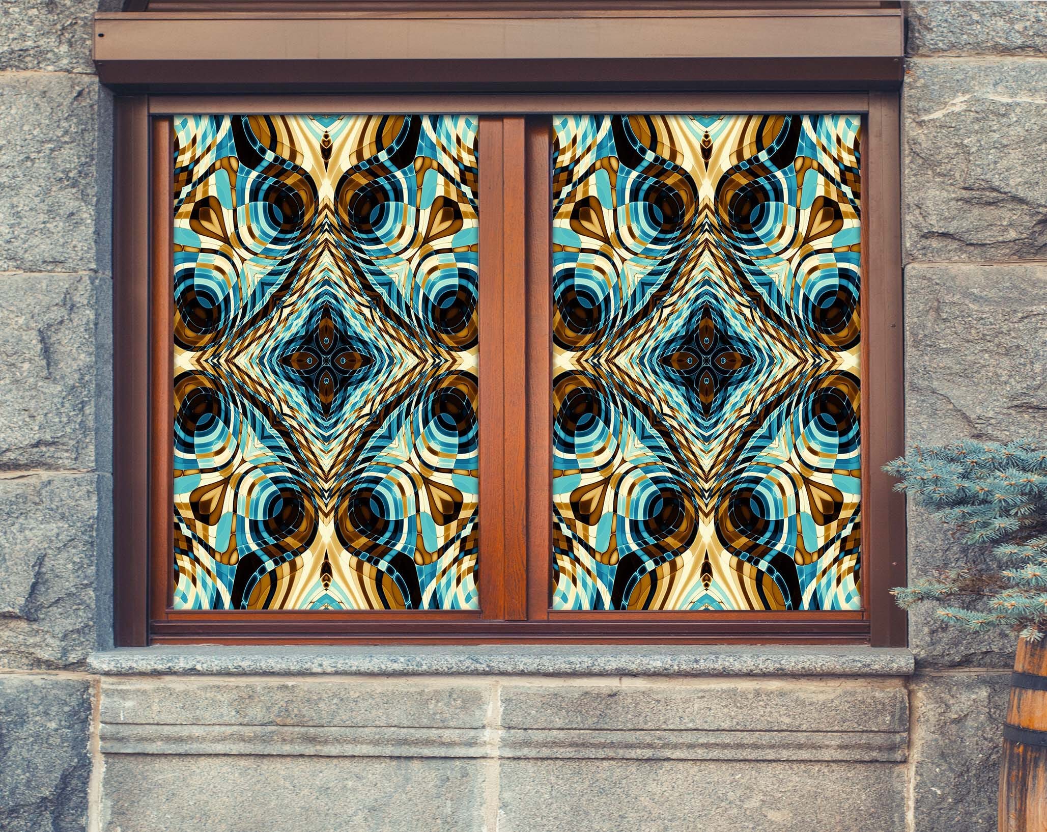 3D Artistic Pattern 365 Window Film Print Sticker Cling Stained Glass UV Block Wallpaper AJ Wallpaper 2