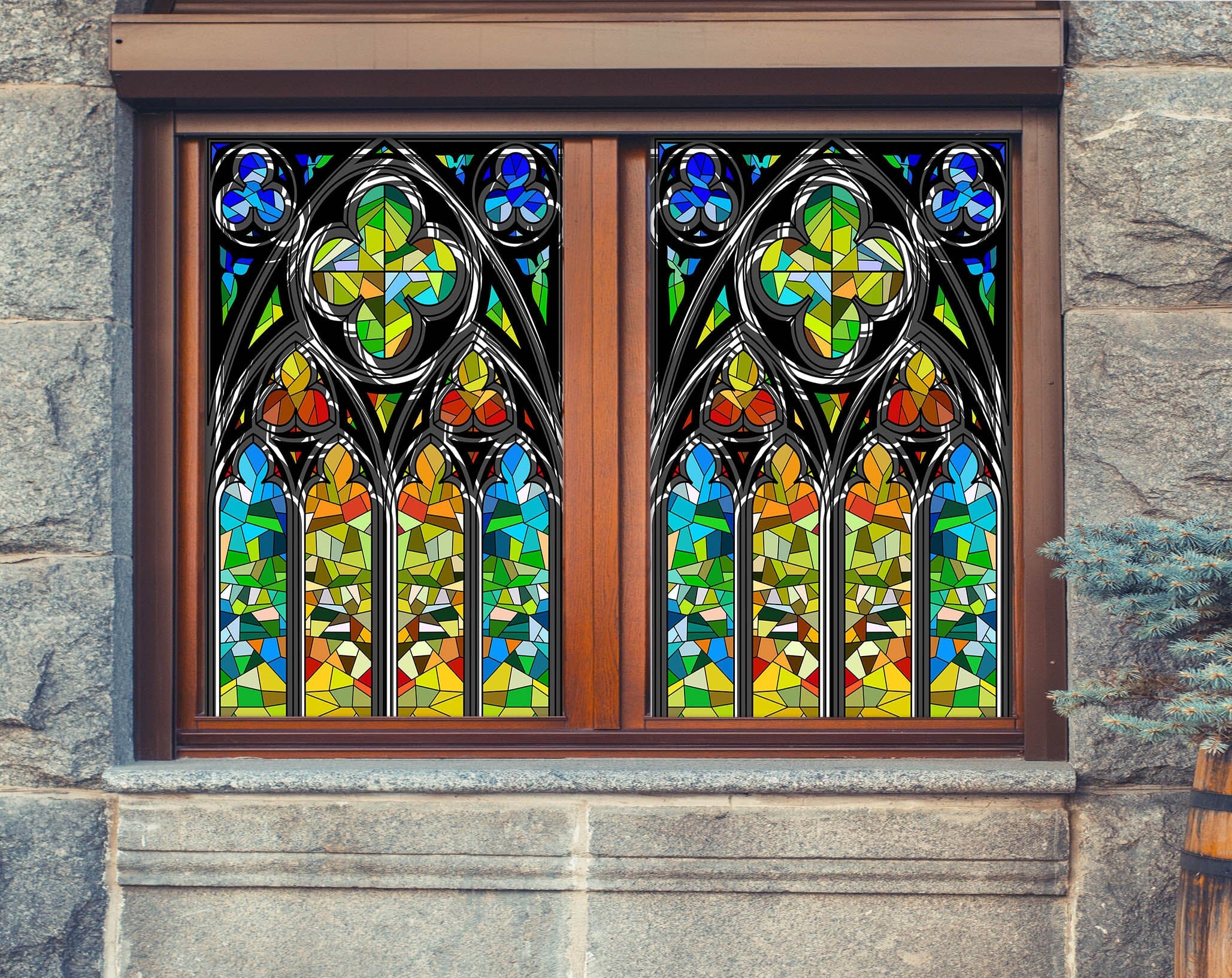 3D Color Graffiti 383 Window Film Print Sticker Cling Stained Glass UV Block Wallpaper AJ Wallpaper 2