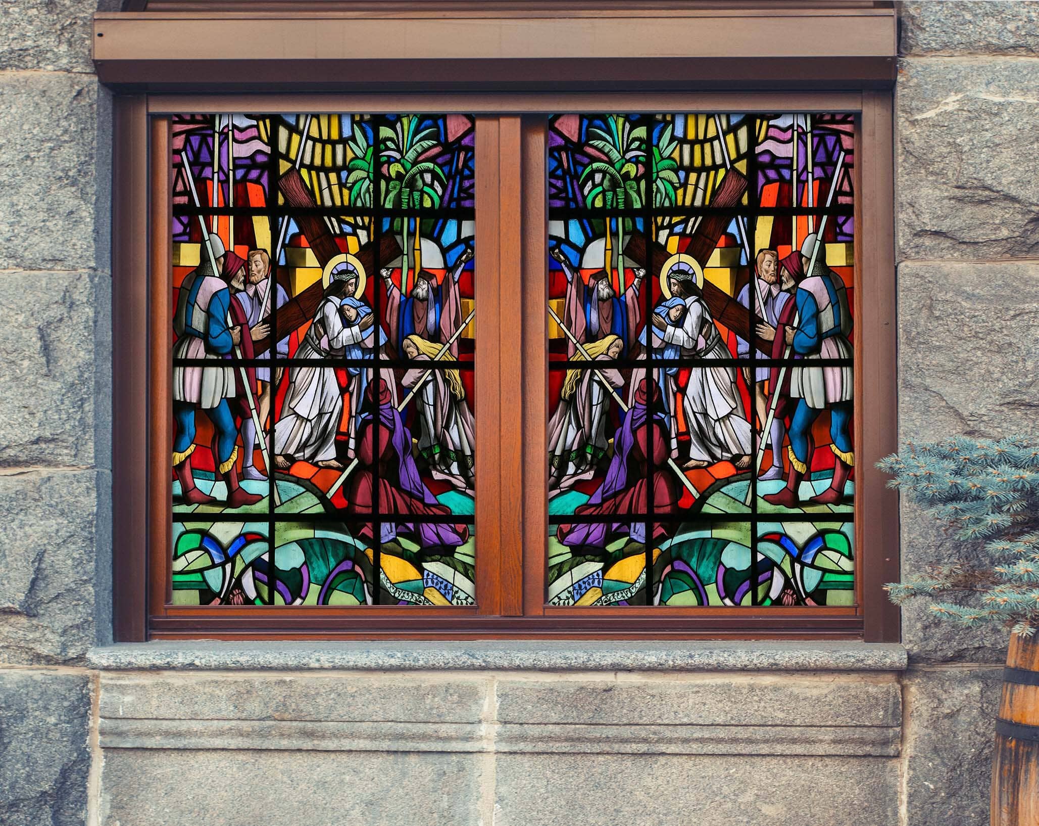 3D Church Compassion 324 Window Film Print Sticker Cling Stained Glass UV Block Wallpaper AJ Wallpaper 2