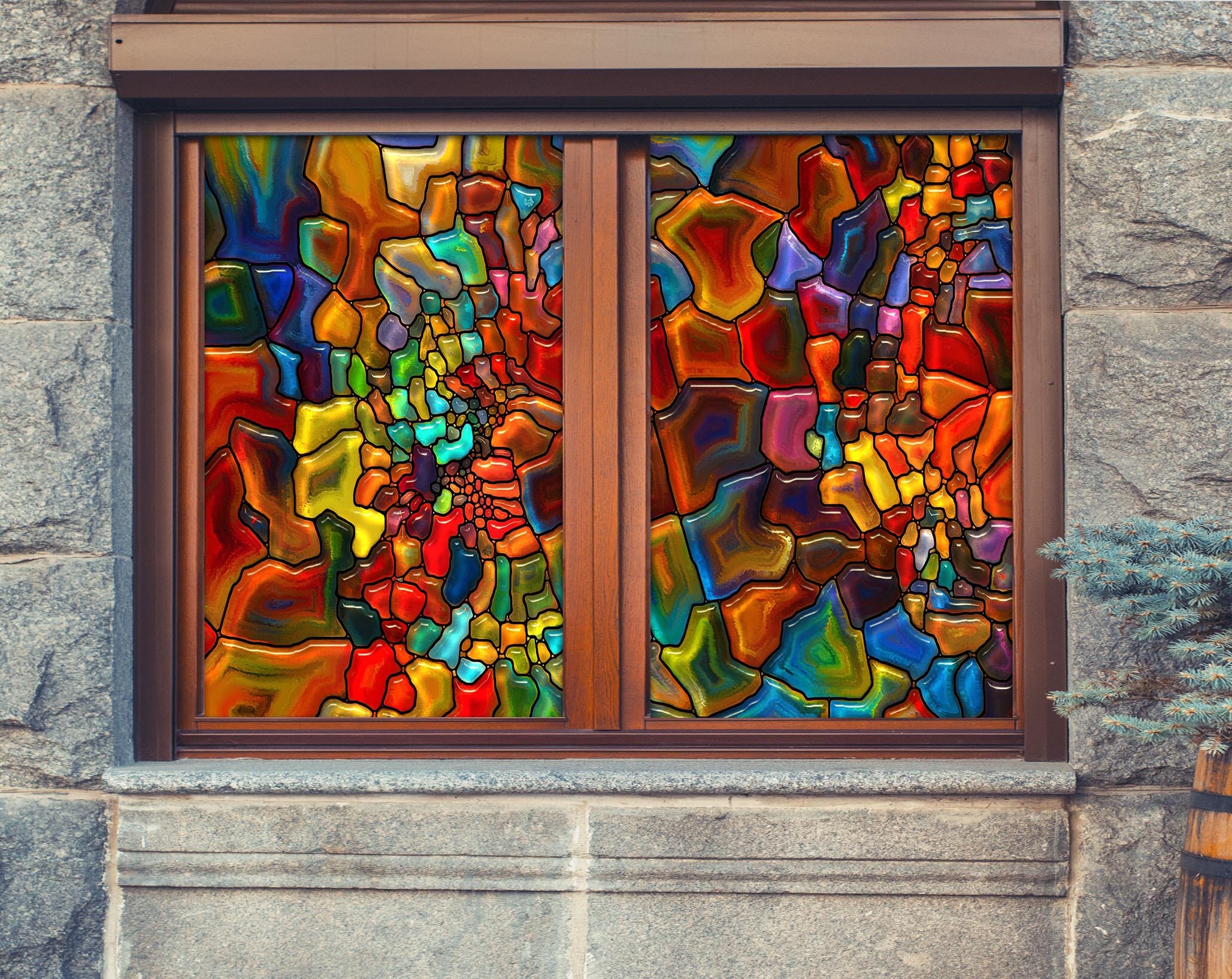 3D Artistic Graffiti 307 Window Film Print Sticker Cling Stained Glass UV Block Wallpaper AJ Wallpaper 2