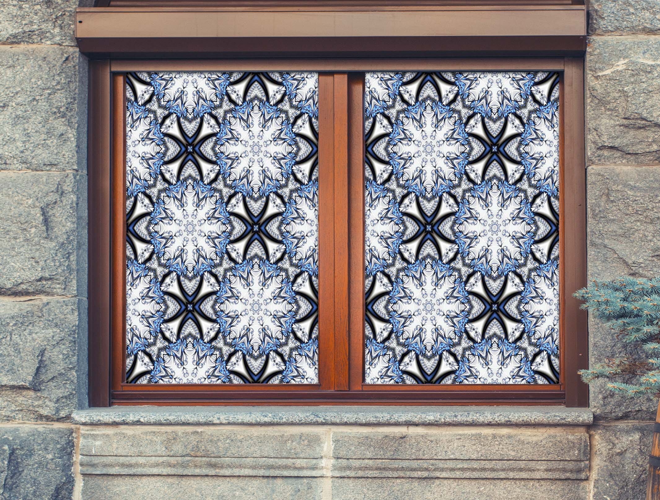 3D Blue Custom 199 Window Film Print Sticker Cling Stained Glass UV Block Wallpaper AJ Wallpaper 2