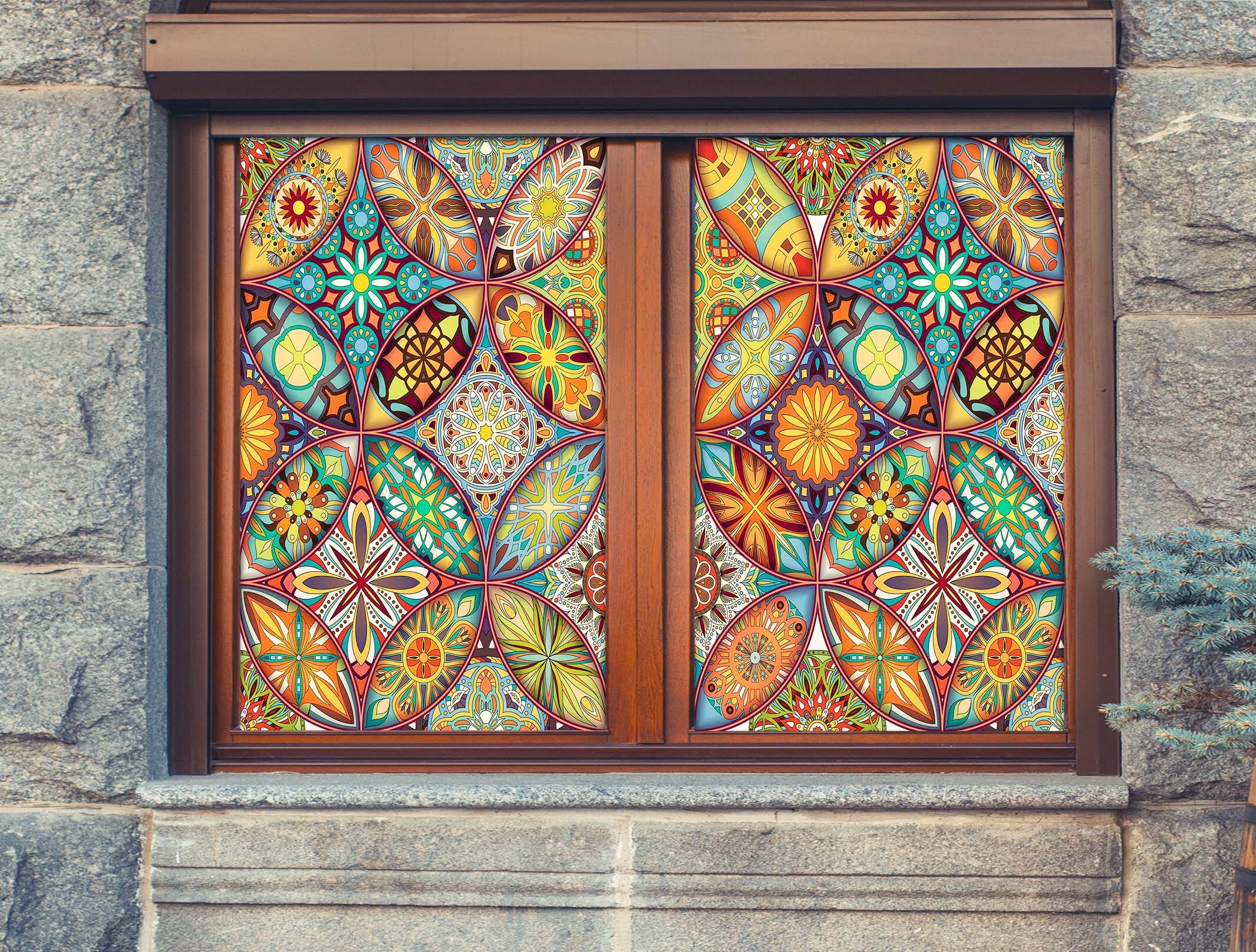 3D Beautiful Pattern 213 Window Film Print Sticker Cling Stained Glass UV Block Wallpaper AJ Wallpaper 2