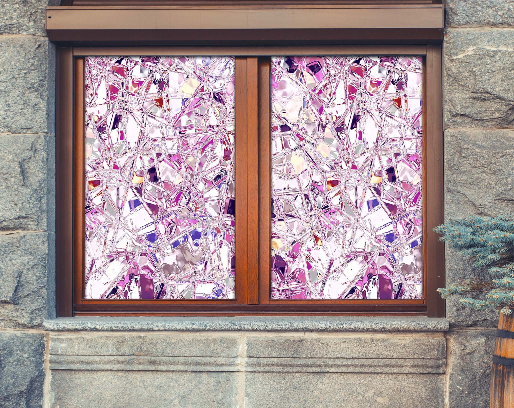 3D Glass Crack 317 Window Film Print Sticker Cling Stained Glass UV Block Wallpaper AJ Wallpaper 2