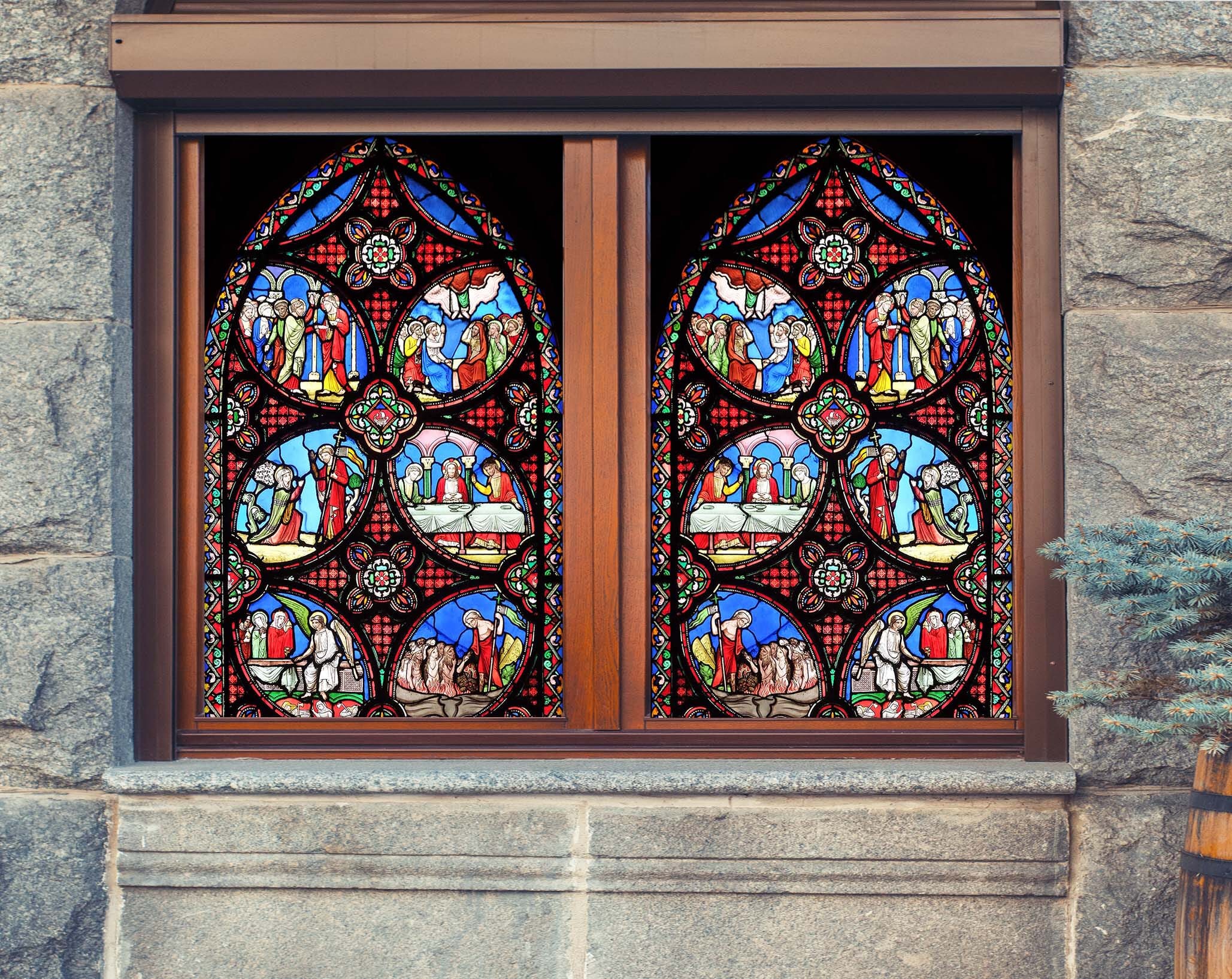 3D Church Belief 414 Window Film Print Sticker Cling Stained Glass UV Block Wallpaper AJ Wallpaper 2