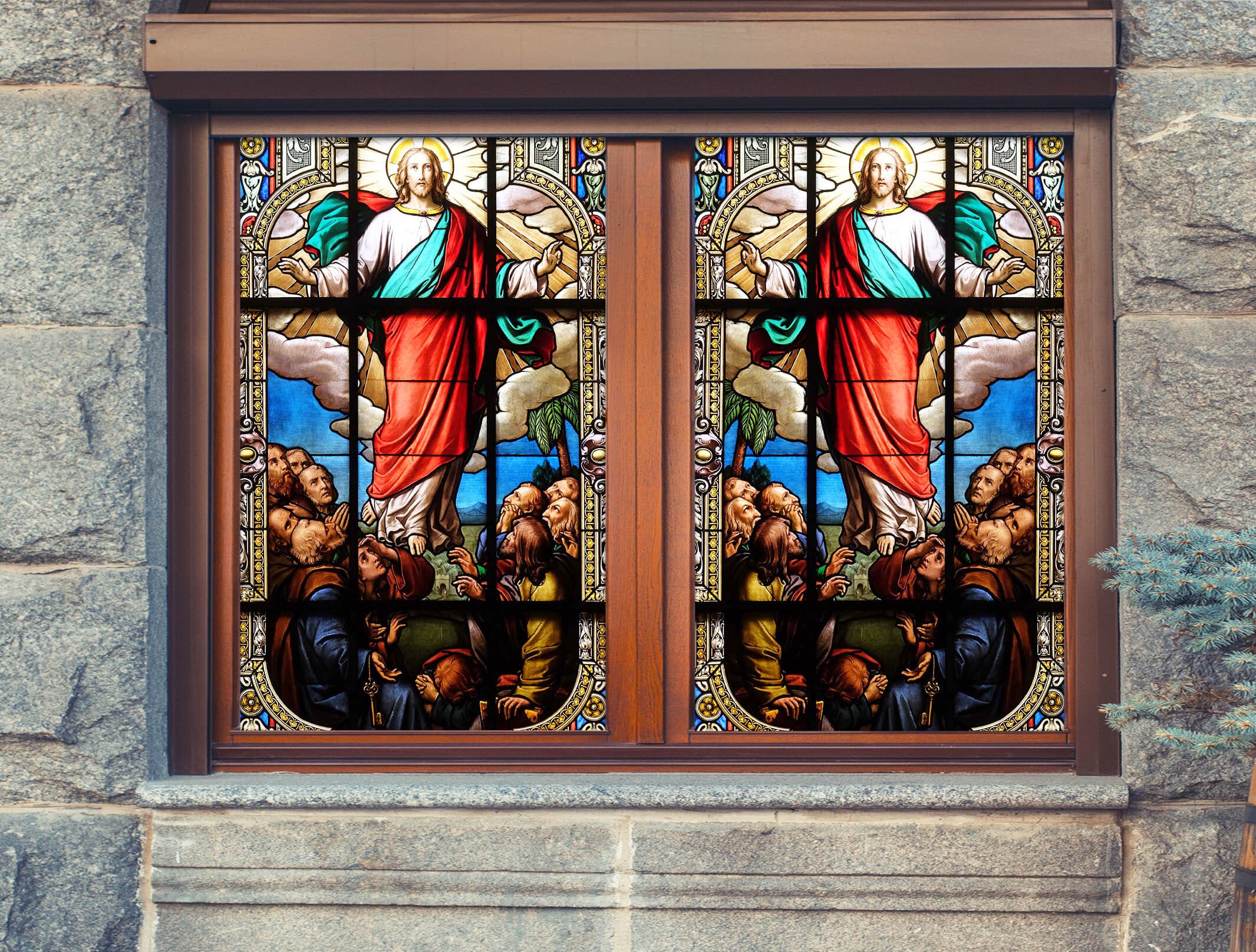 3D God Religion 232 Window Film Print Sticker Cling Stained Glass UV Block Wallpaper AJ Wallpaper 2