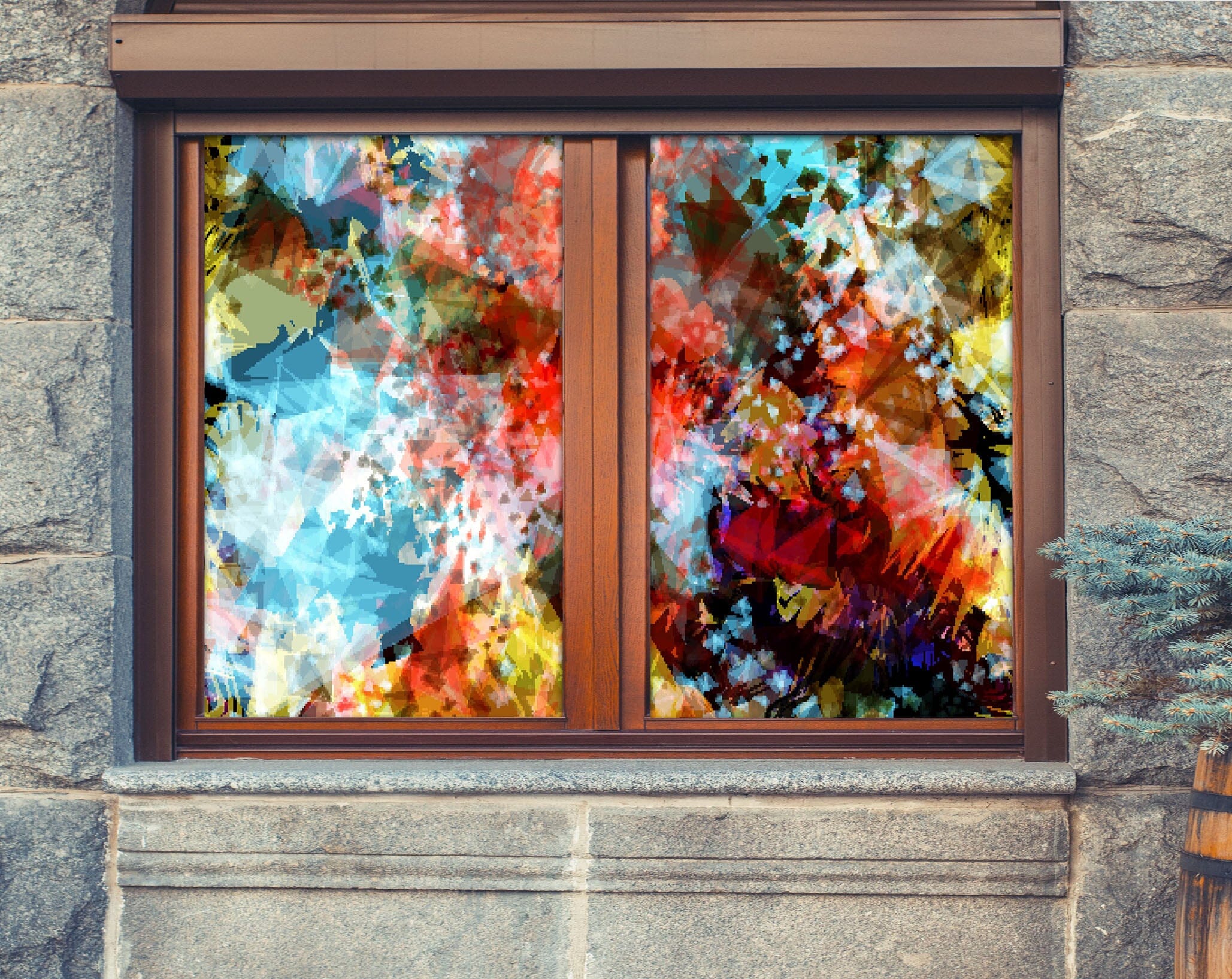 3D Mosaic Graffiti 338 Window Film Print Sticker Cling Stained Glass UV Block Wallpaper AJ Wallpaper 2