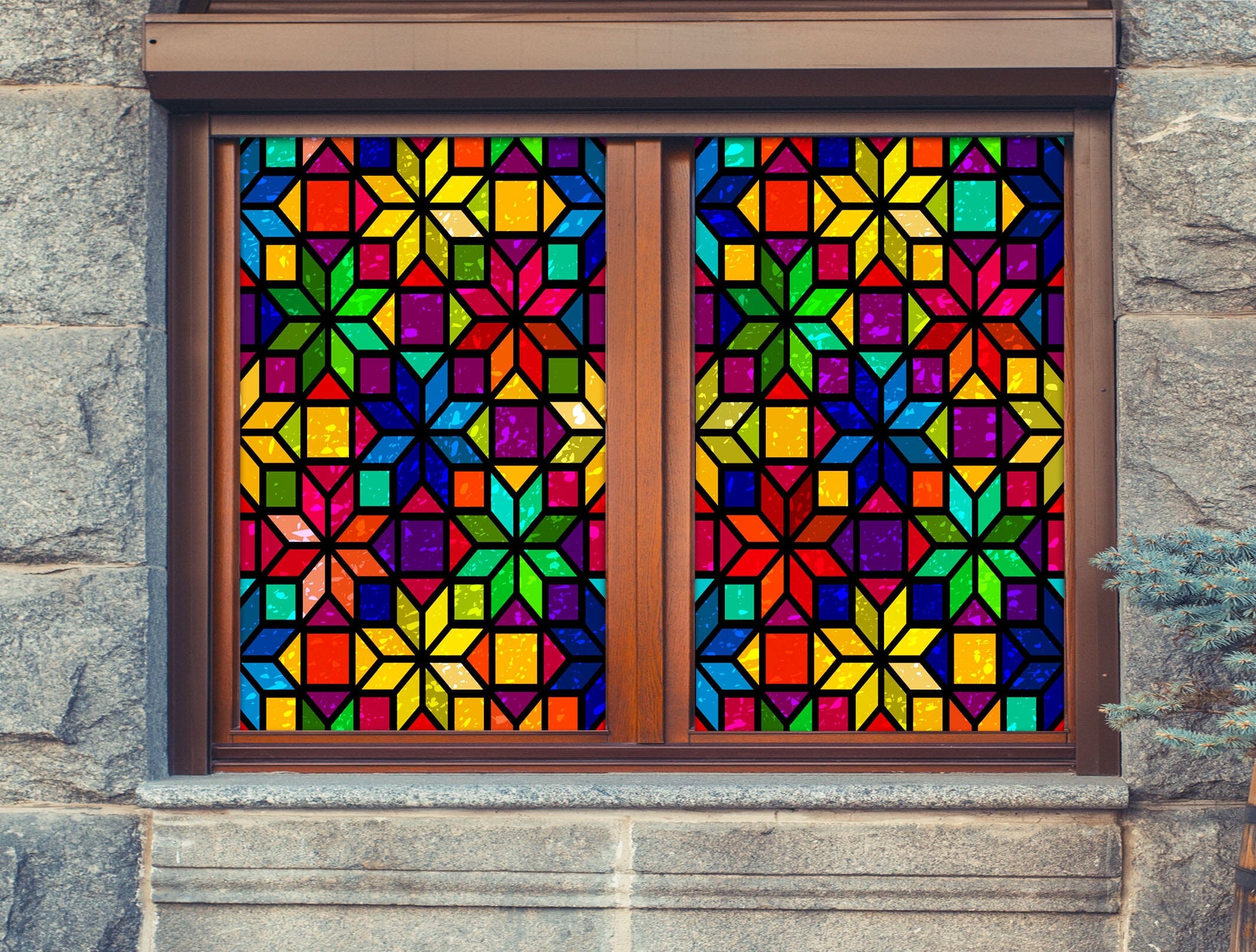 3D Flower Shape 147 Window Film Print Sticker Cling Stained Glass UV Block Wallpaper AJ Wallpaper 2