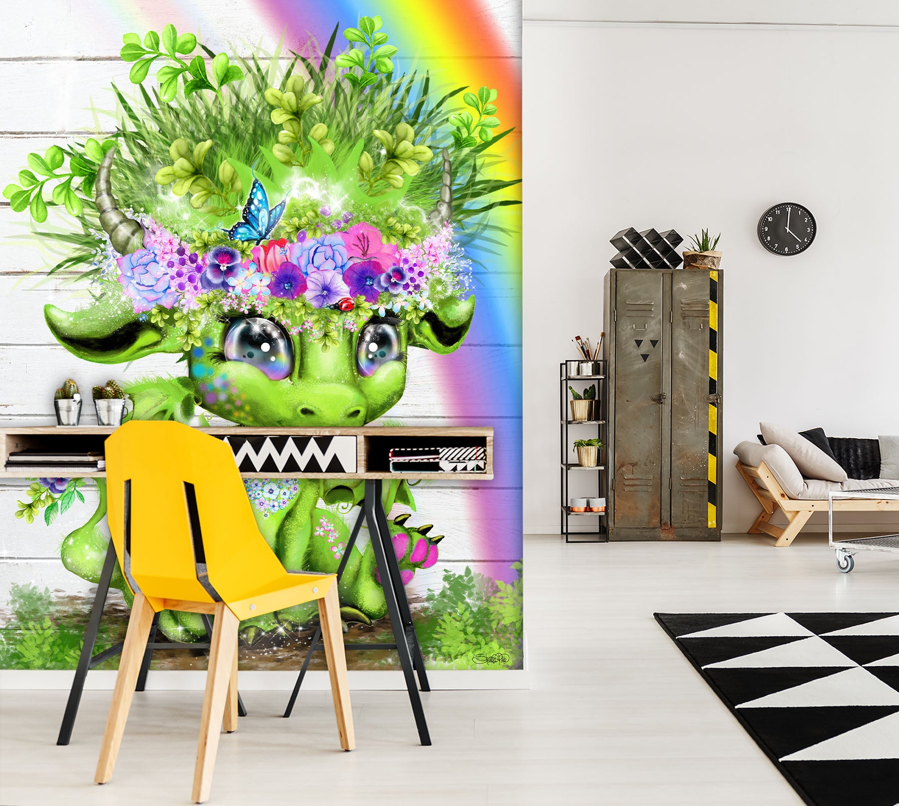 3D Rainbow Dragon 8470 Sheena Pike Wall Mural Wall Murals