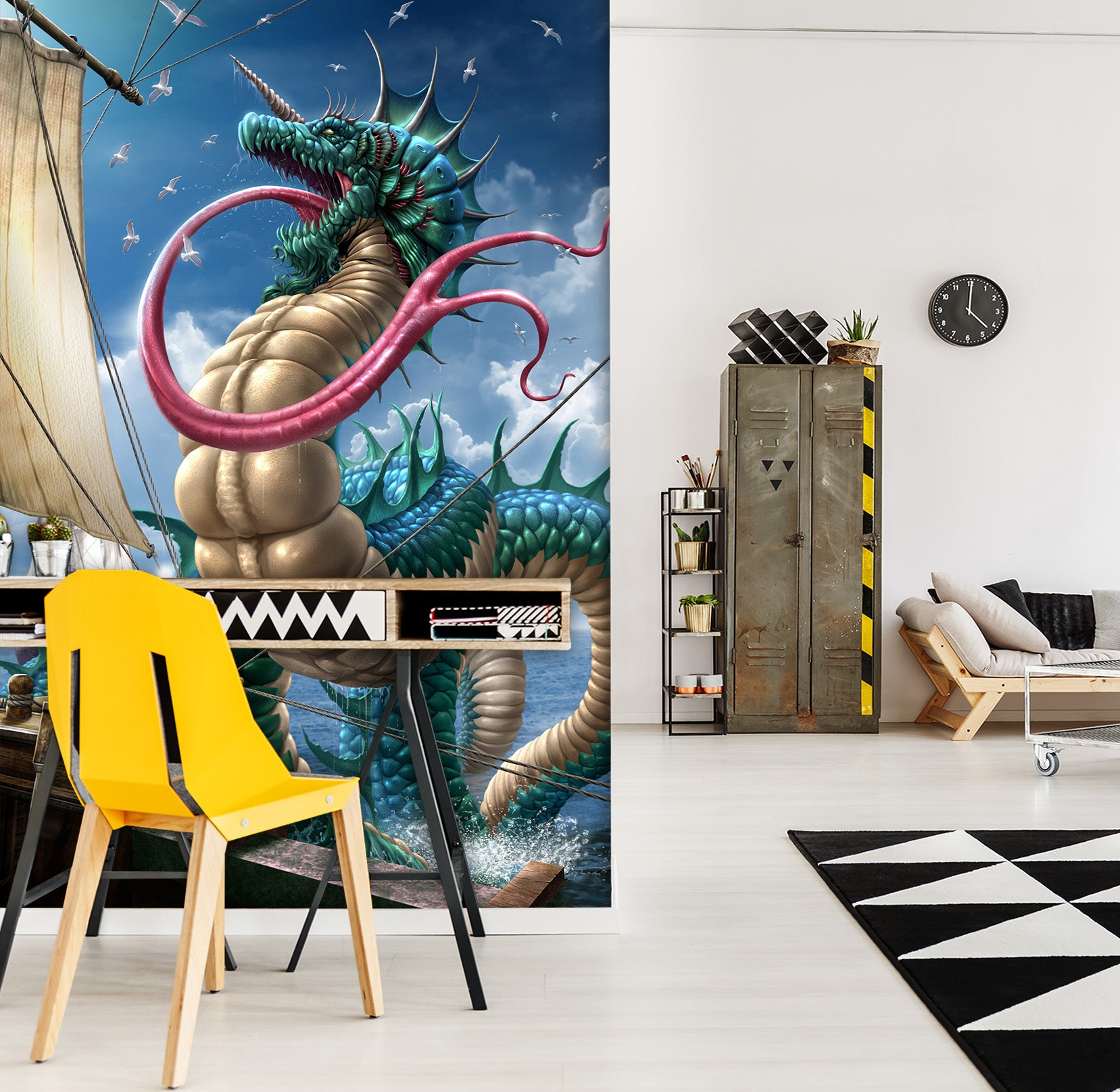 3D Dragon Big Tongue 5031 Tom Wood Wall Mural Wall Murals