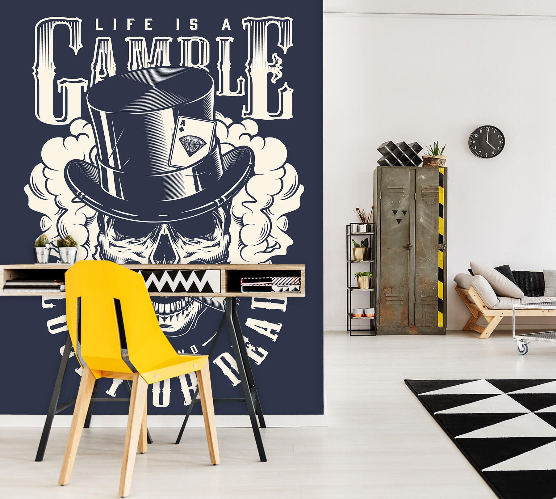 3D Top Hat Skeleton 58097 Wall Murals