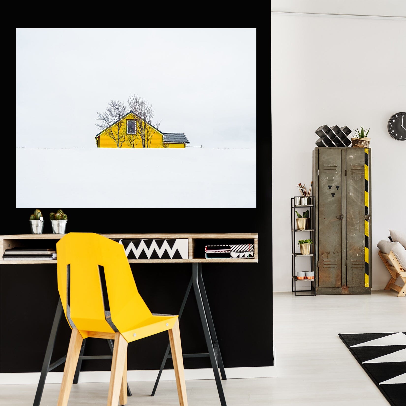 3D Yellow House 138 Marco Carmassi Wall Sticker Wallpaper AJ Wallpaper 2