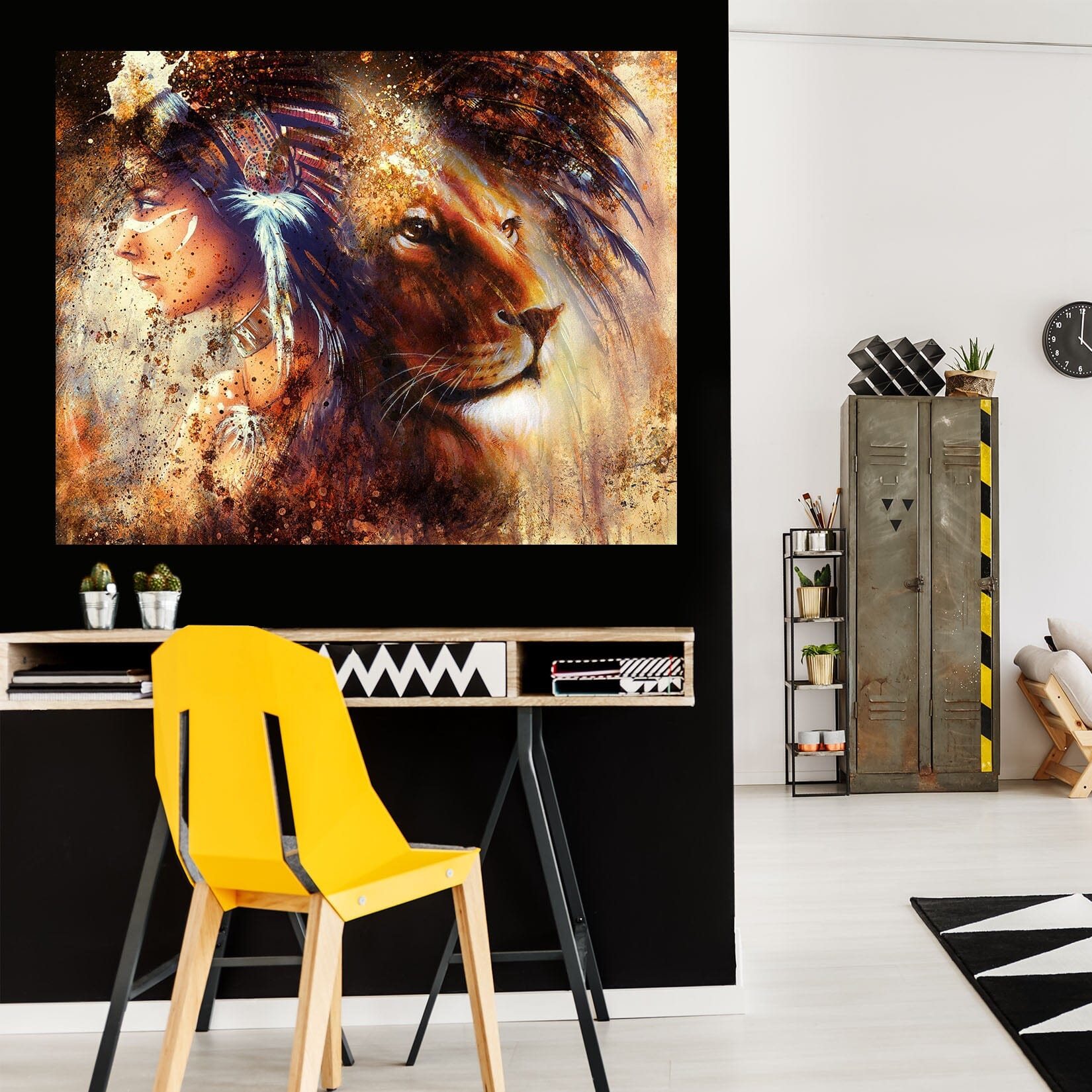 3D Woman Lion 1025 Wall Sticker Wallpaper AJ Wallpaper 2