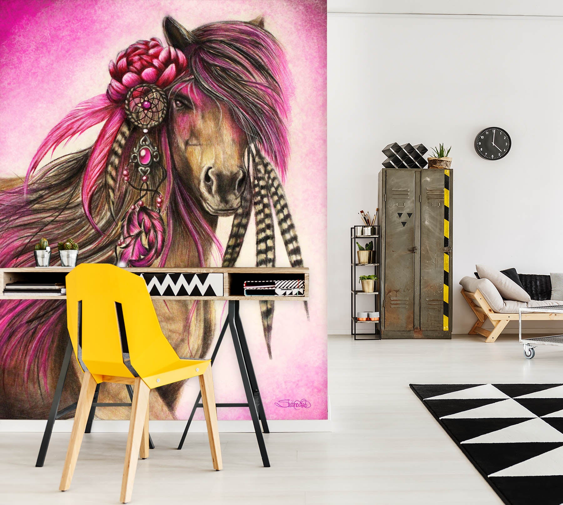 3D Horse Feather 8442 Sheena Pike Wall Mural Wall Murals