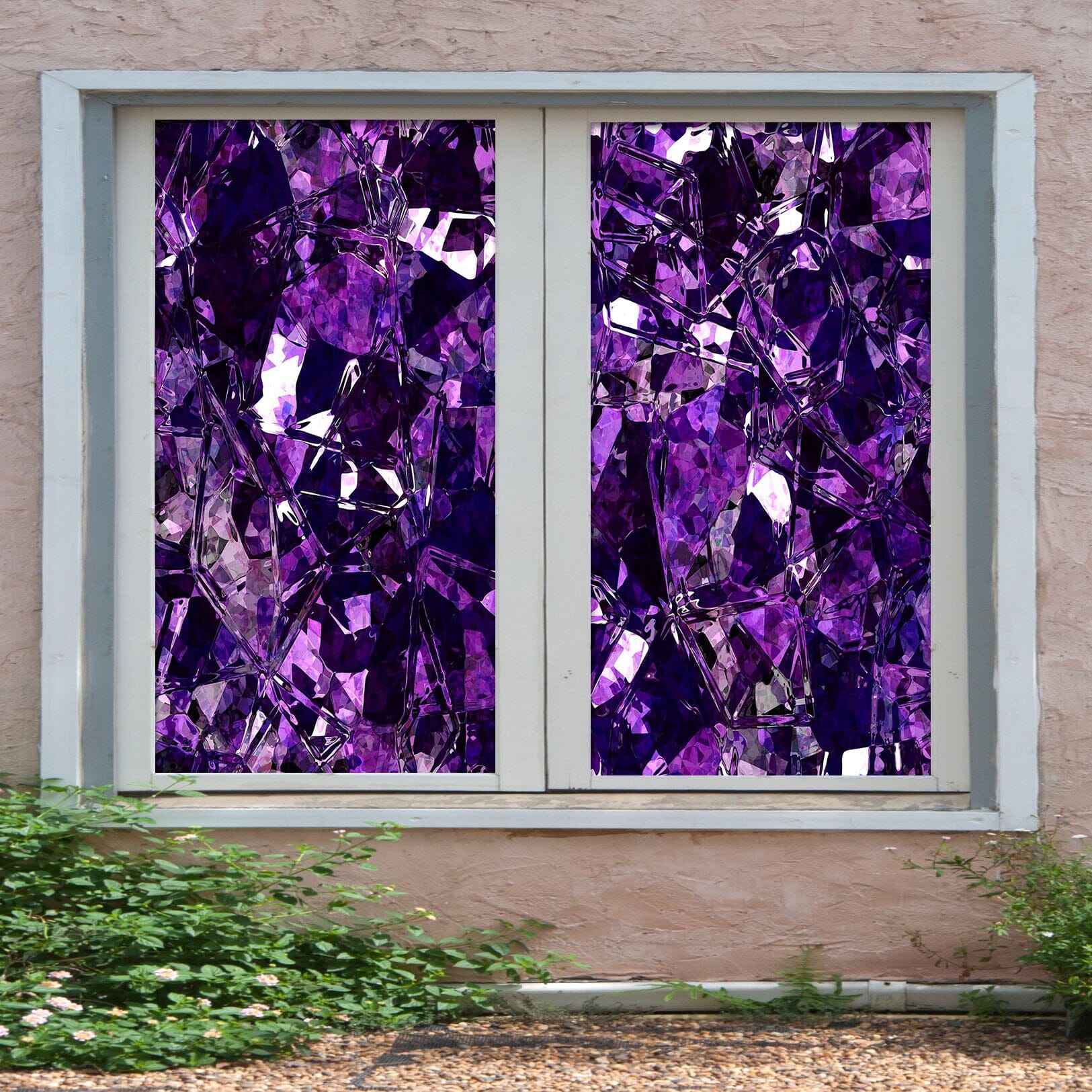 3D Purple Crystal 331 Window Film Print Sticker Cling Stained Glass UV Block Wallpaper AJ Wallpaper 2