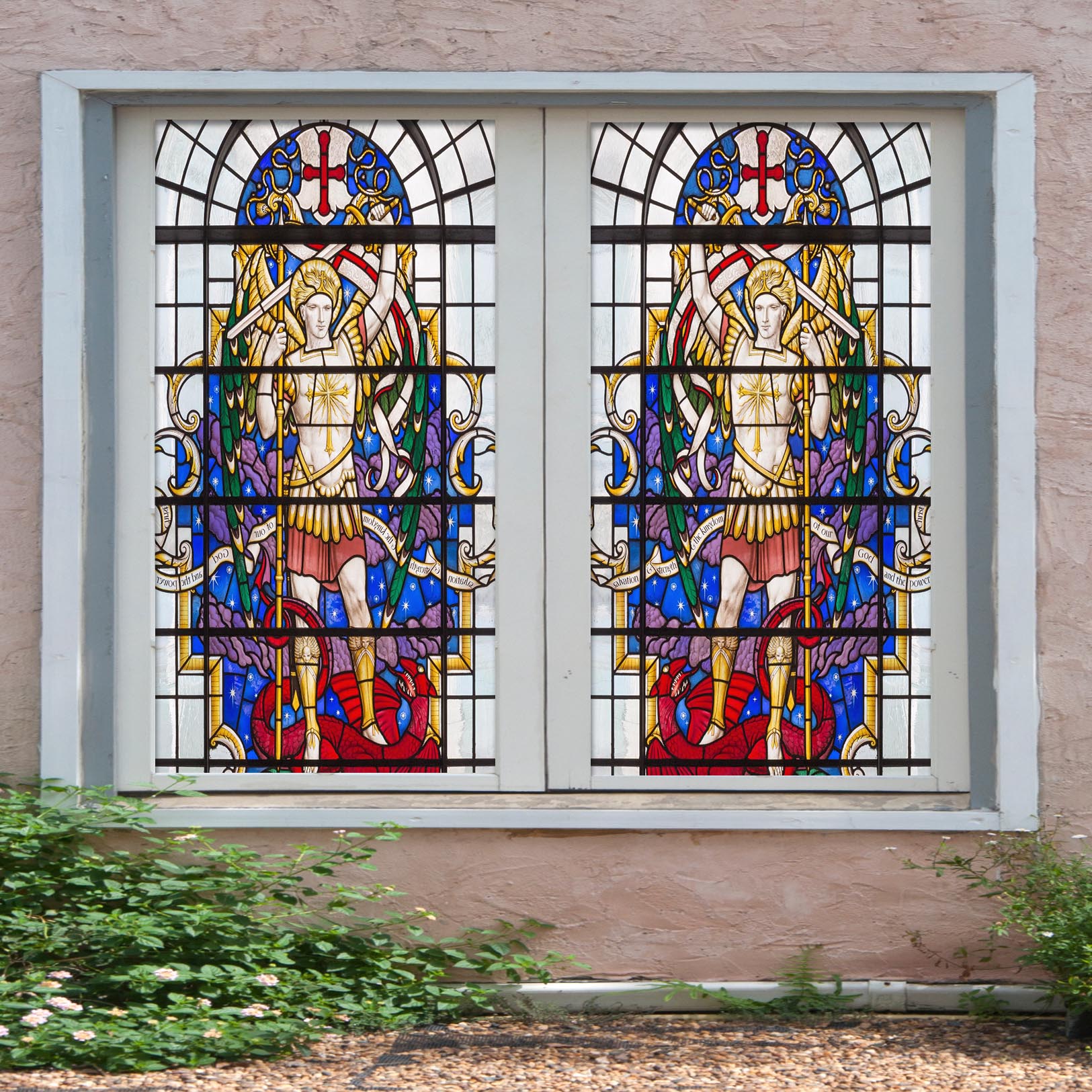 3D Courier Prince 064 Window Film Print Sticker Cling Stained Glass UV Block