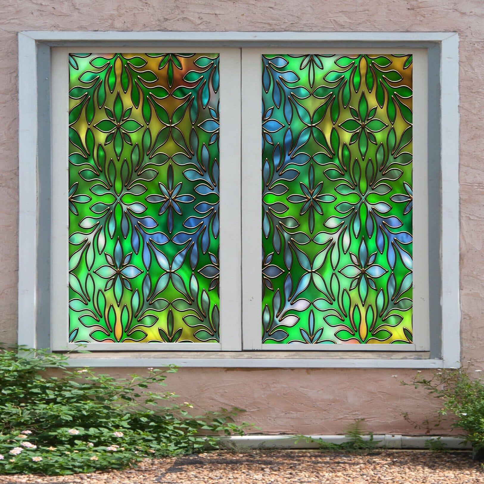 3D Green Leaves 435 Window Film Print Sticker Cling Stained Glass UV Block Wallpaper AJ Wallpaper 2