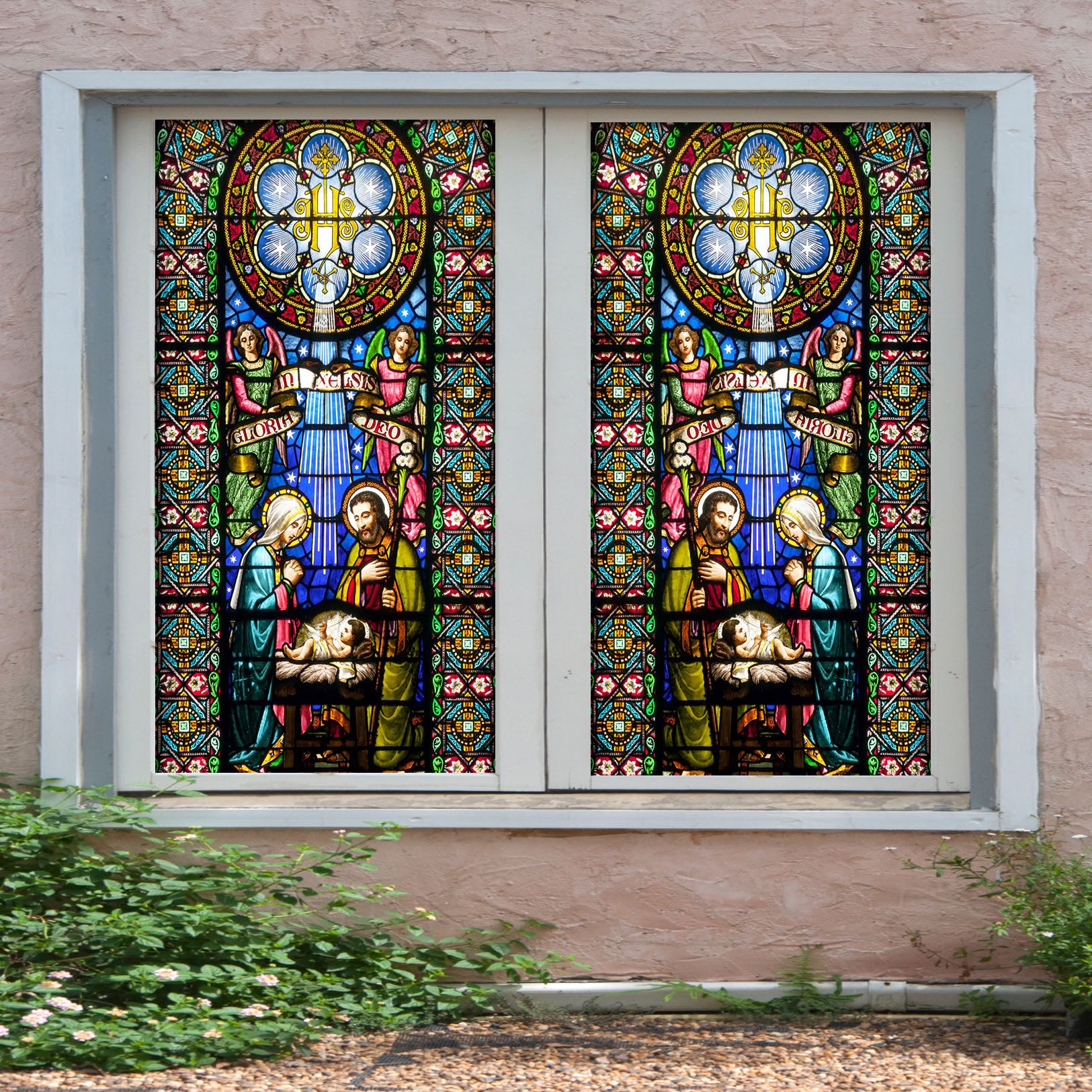 3D Prayer Baptism 014 Window Film Print Sticker Cling Stained Glass UV Block