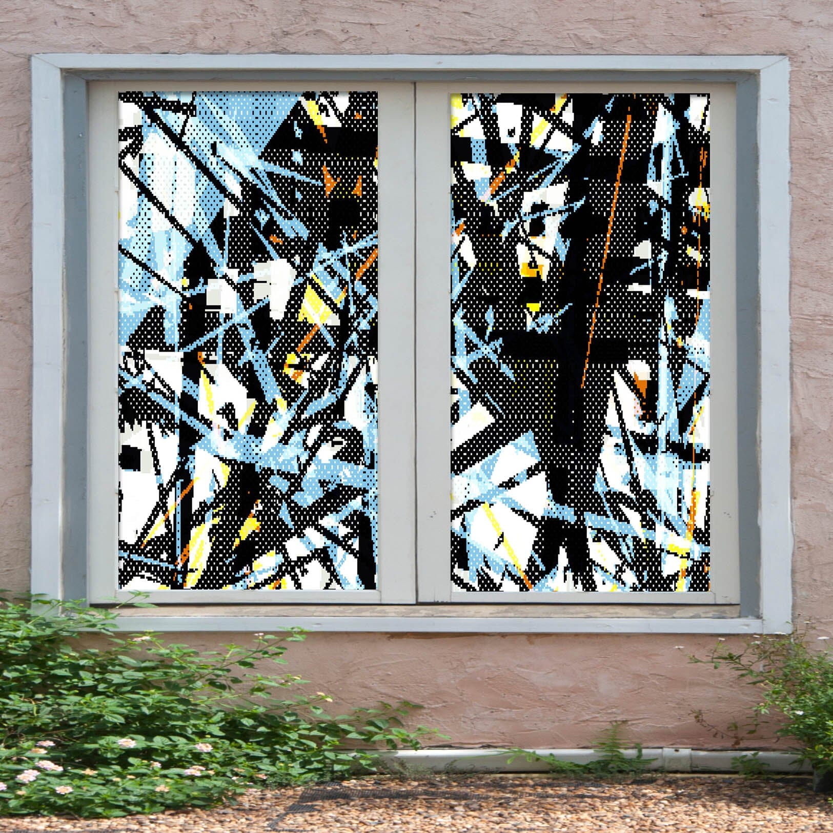 3D Mosaic Stripe 413 Window Film Print Sticker Cling Stained Glass UV Block Wallpaper AJ Wallpaper 2