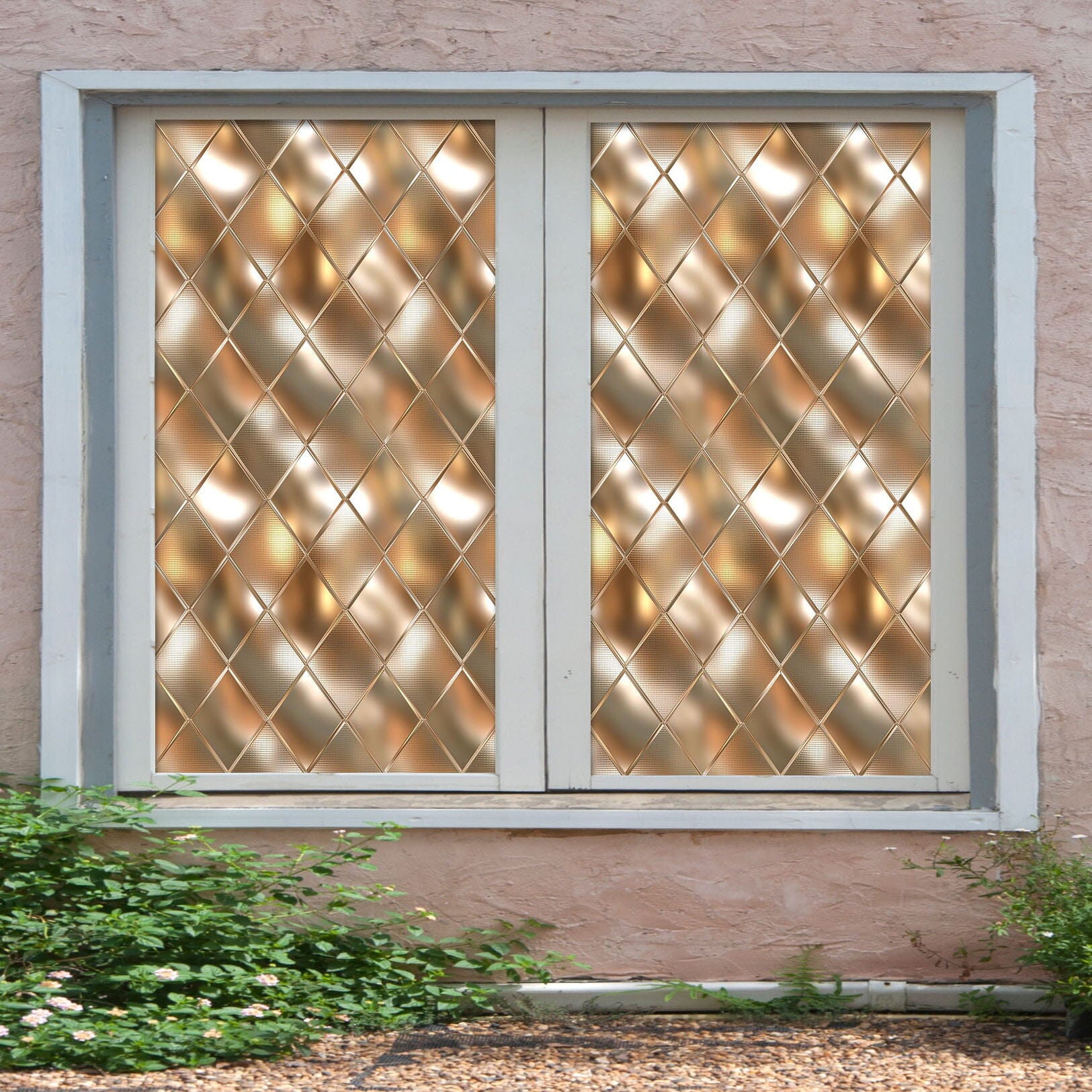 3D Golden Crystal 321 Window Film Print Sticker Cling Stained Glass UV Block Wallpaper AJ Wallpaper 2