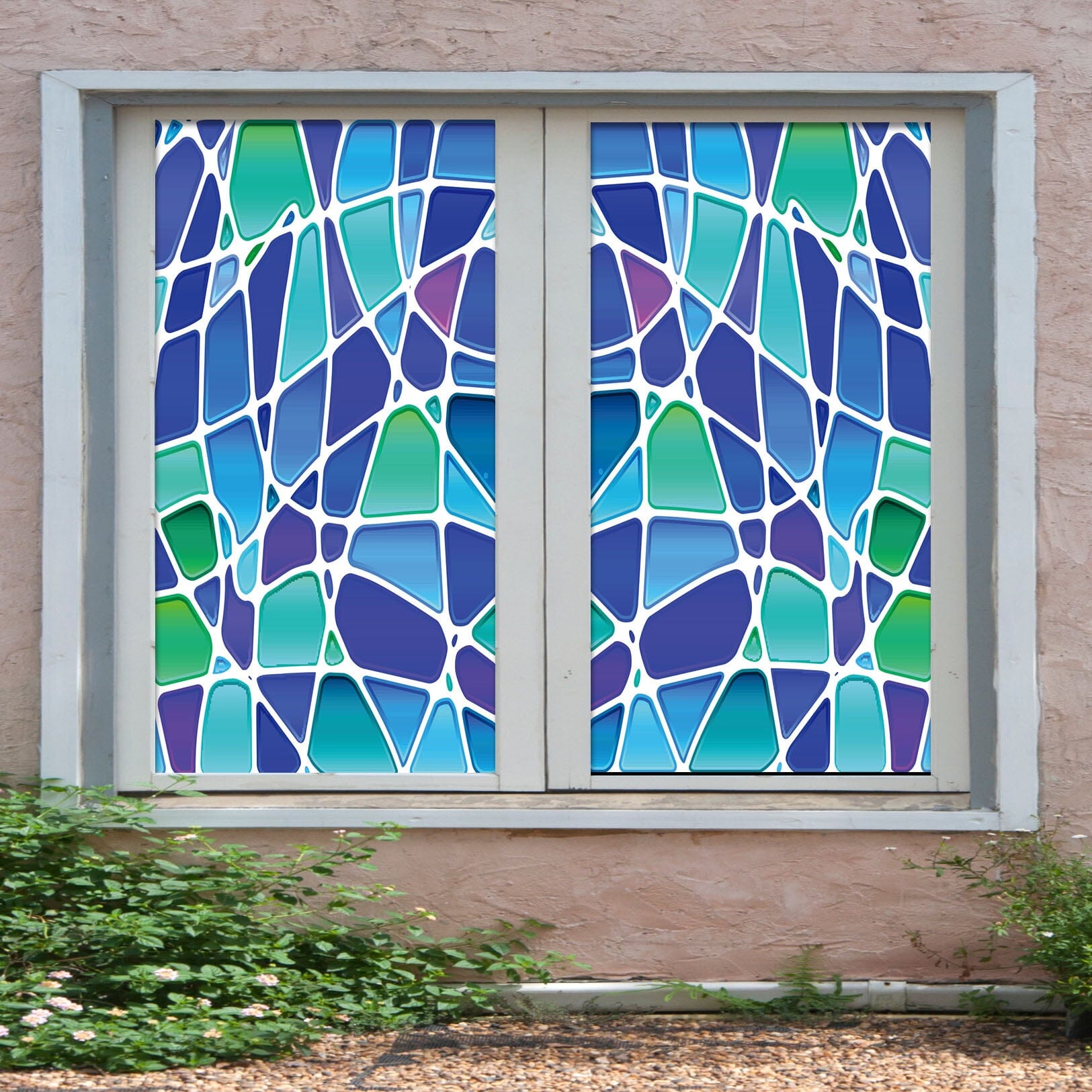 3D Blue Debris 319 Window Film Print Sticker Cling Stained Glass UV Block Wallpaper AJ Wallpaper 2