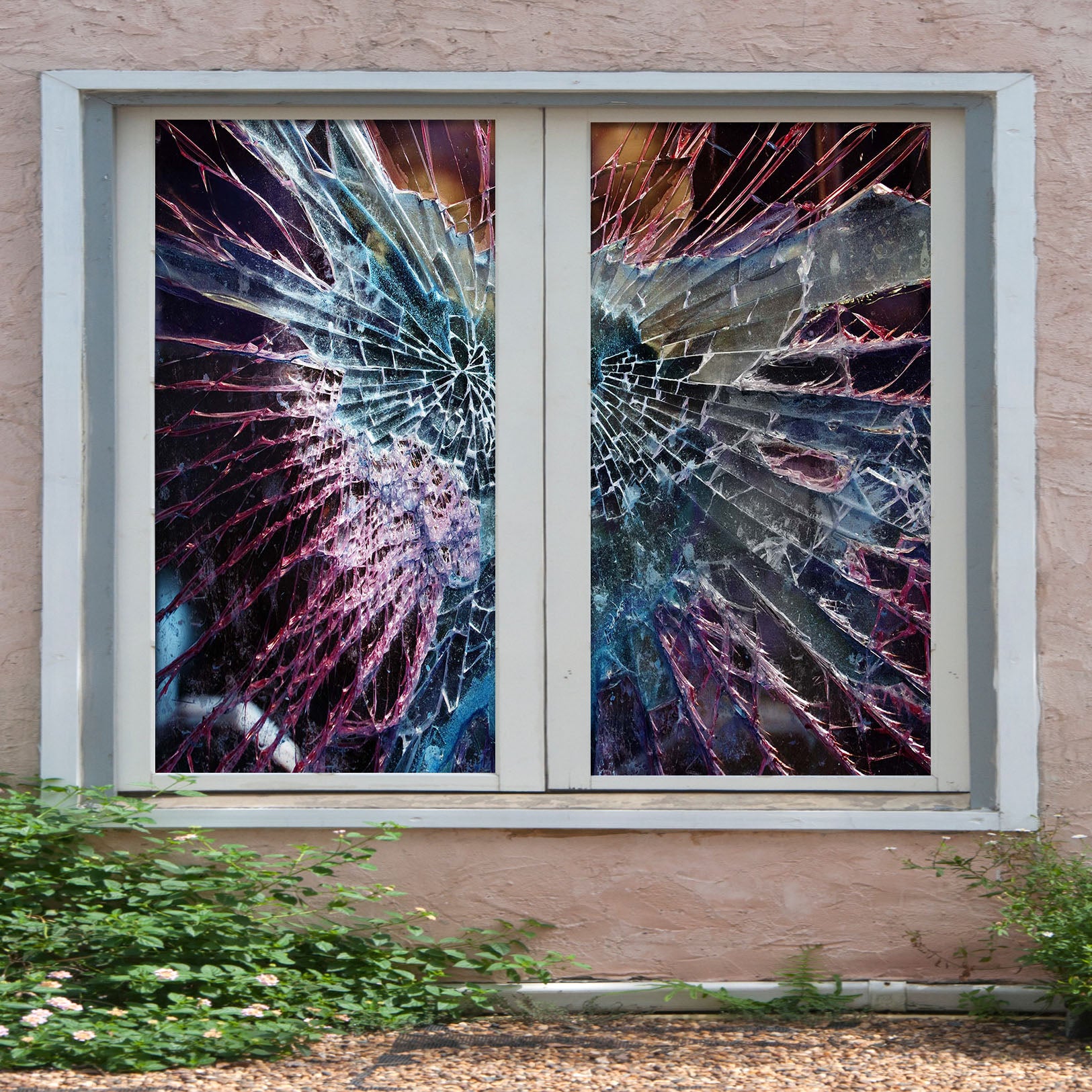 3D Broken Glass 115 Window Film Print Sticker Cling Stained Glass UV Block