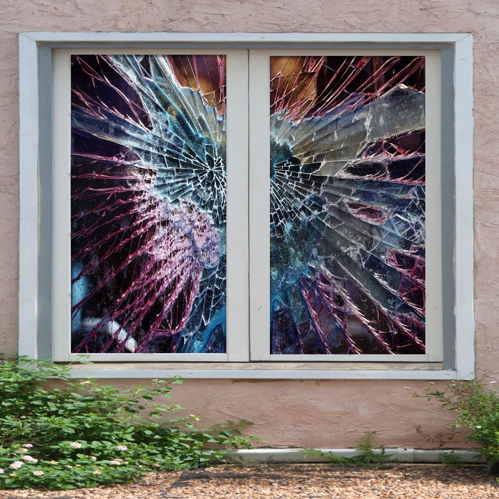3D Broken Glass 115 Window Film Print Sticker Cling Stained Glass UV Block Wallpaper AJ Wallpaper 2