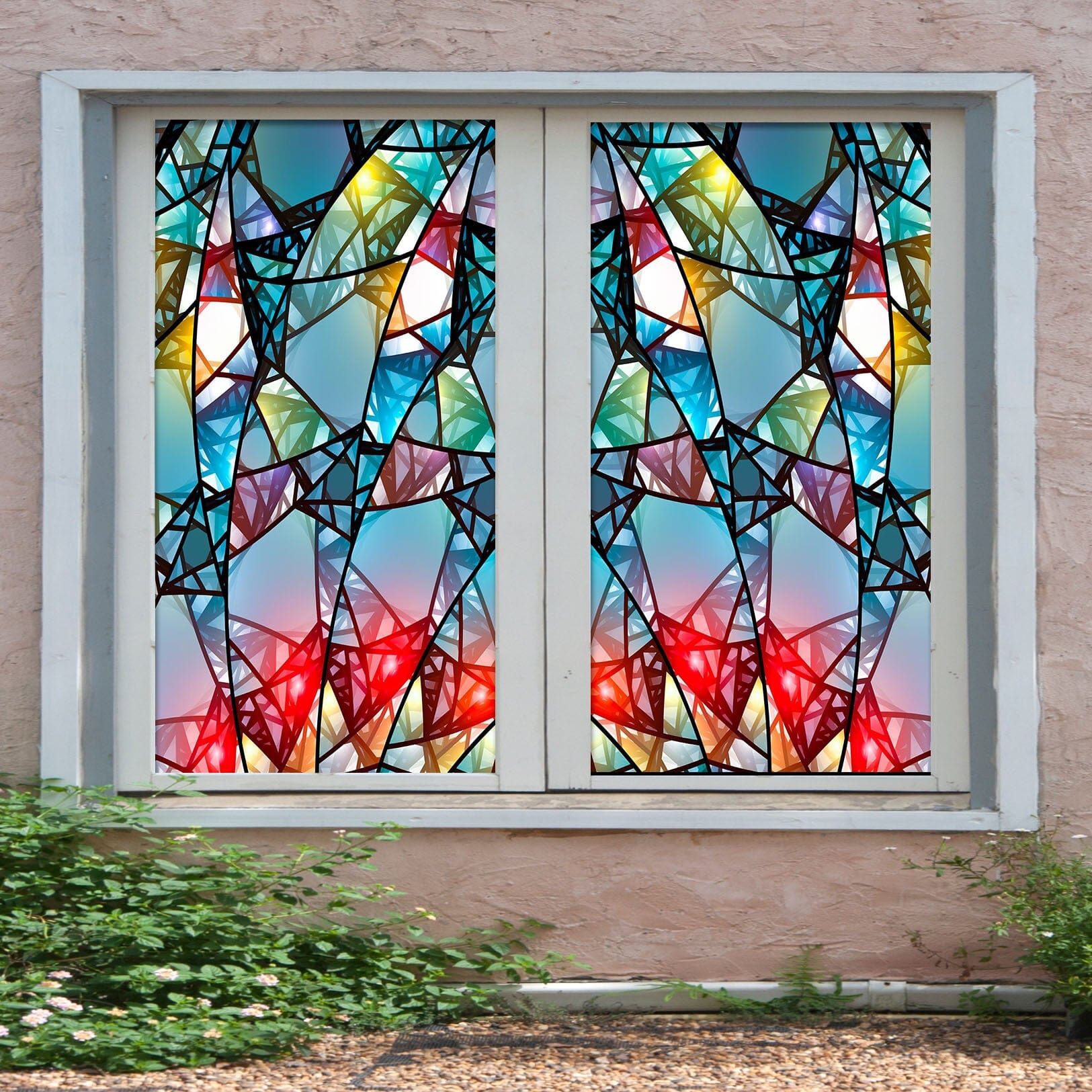 3D Splicing Debris 377 Window Film Print Sticker Cling Stained Glass UV Block Wallpaper AJ Wallpaper 2