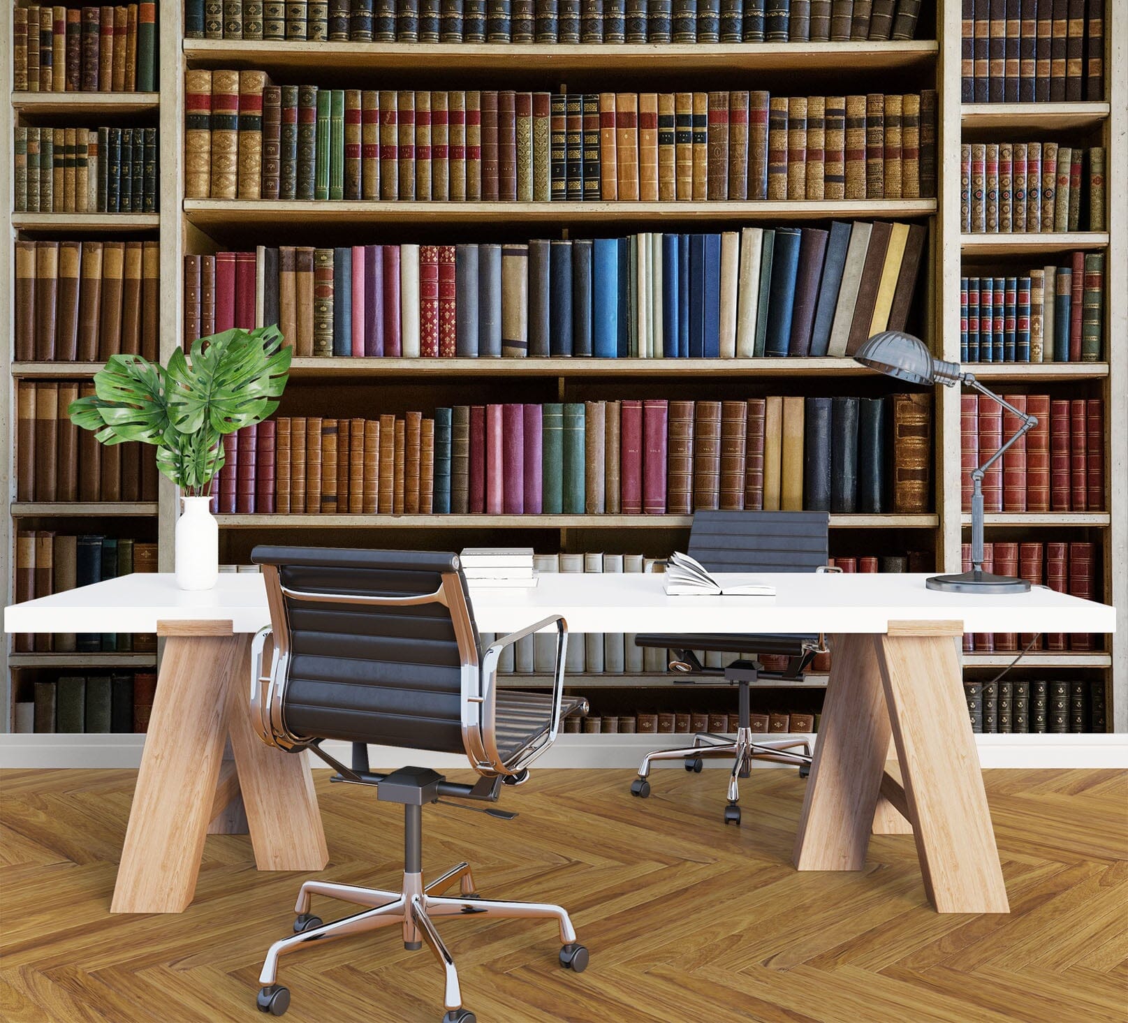 3D Bookshelf Masterpieces 1112 Wall Murals Wallpaper AJ Wallpaper 2