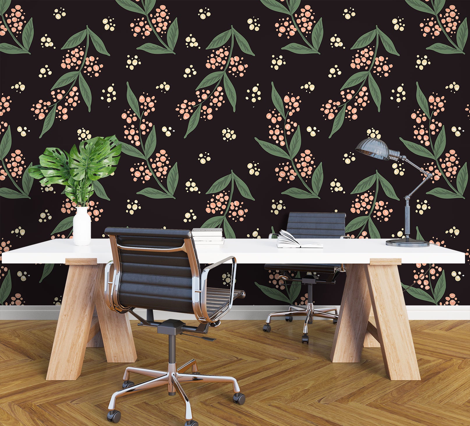 3D Floral Leaves Pattern 12043 Kashmira Jayaprakash Wall Mural Wall Murals