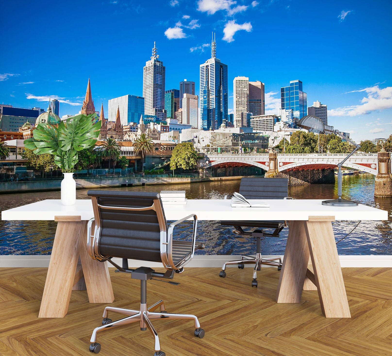 3D City River Bridge 1087 Wall Murals Wallpaper AJ Wallpaper 2