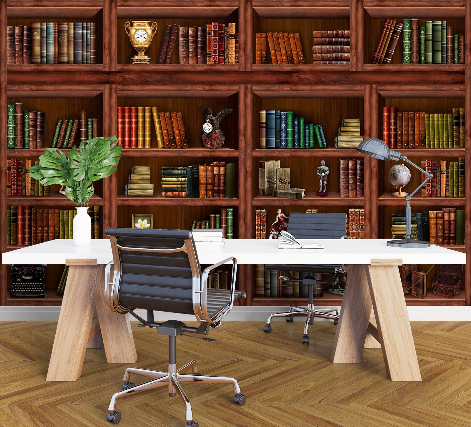 3D Bookshelf Trophy 1016 Wall Murals Wallpaper AJ Wallpaper 2