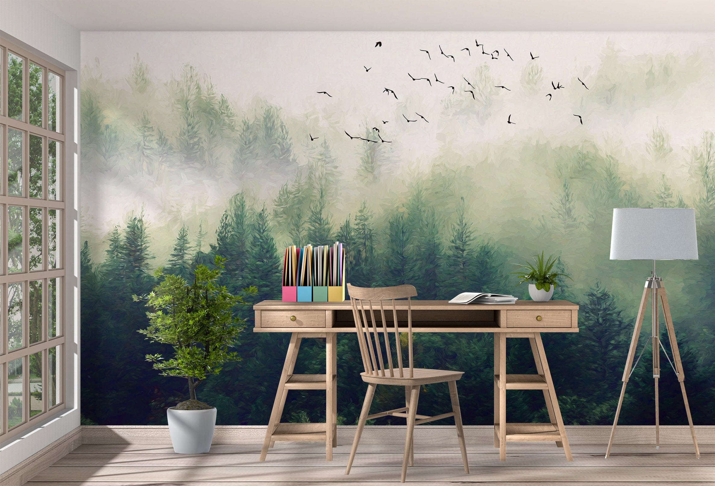 3D Forest Fog 1057 Wall Murals Wallpaper AJ Wallpaper 2
