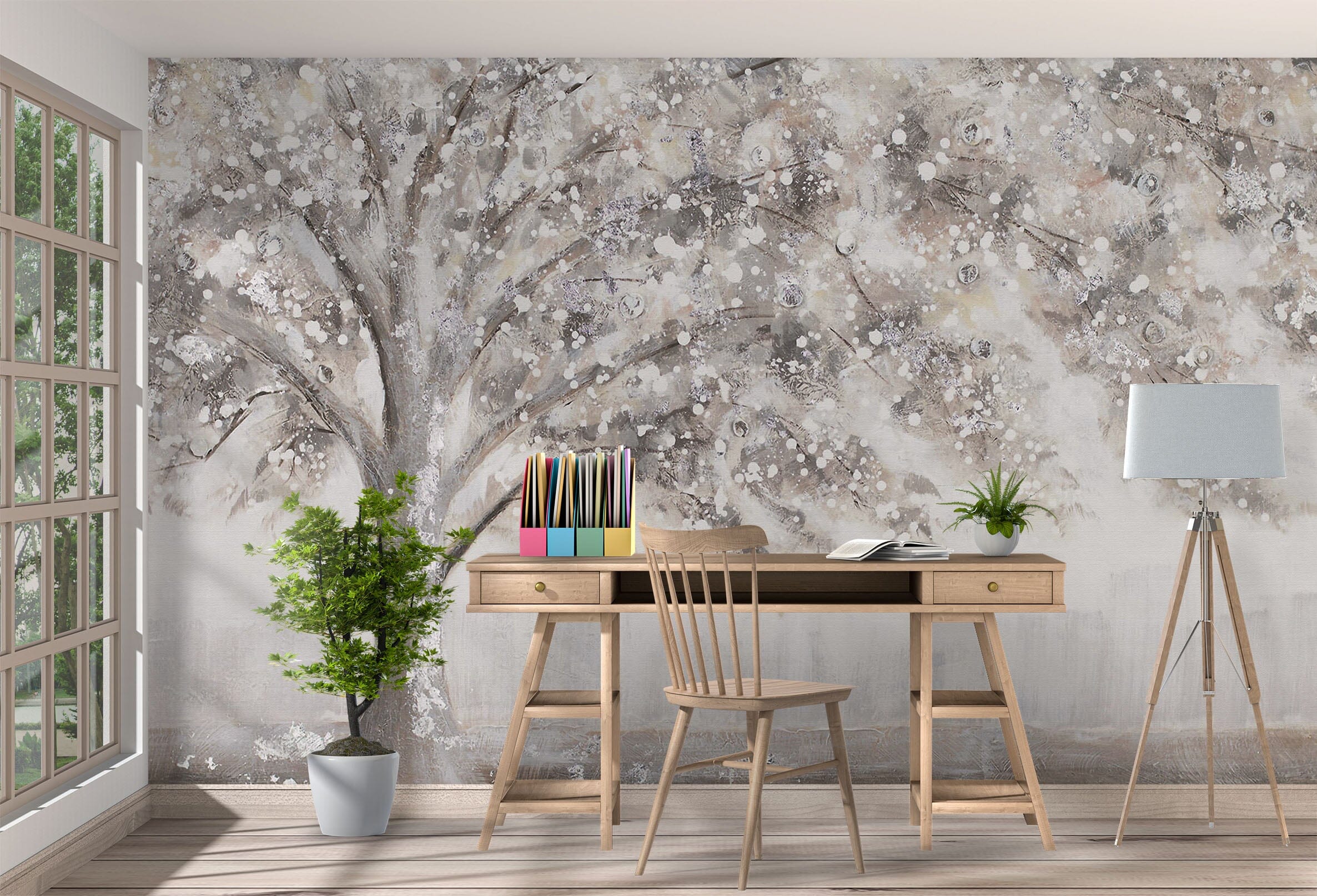 3D Hand Drawn Tree 1033 Wall Murals Wallpaper AJ Wallpaper 2