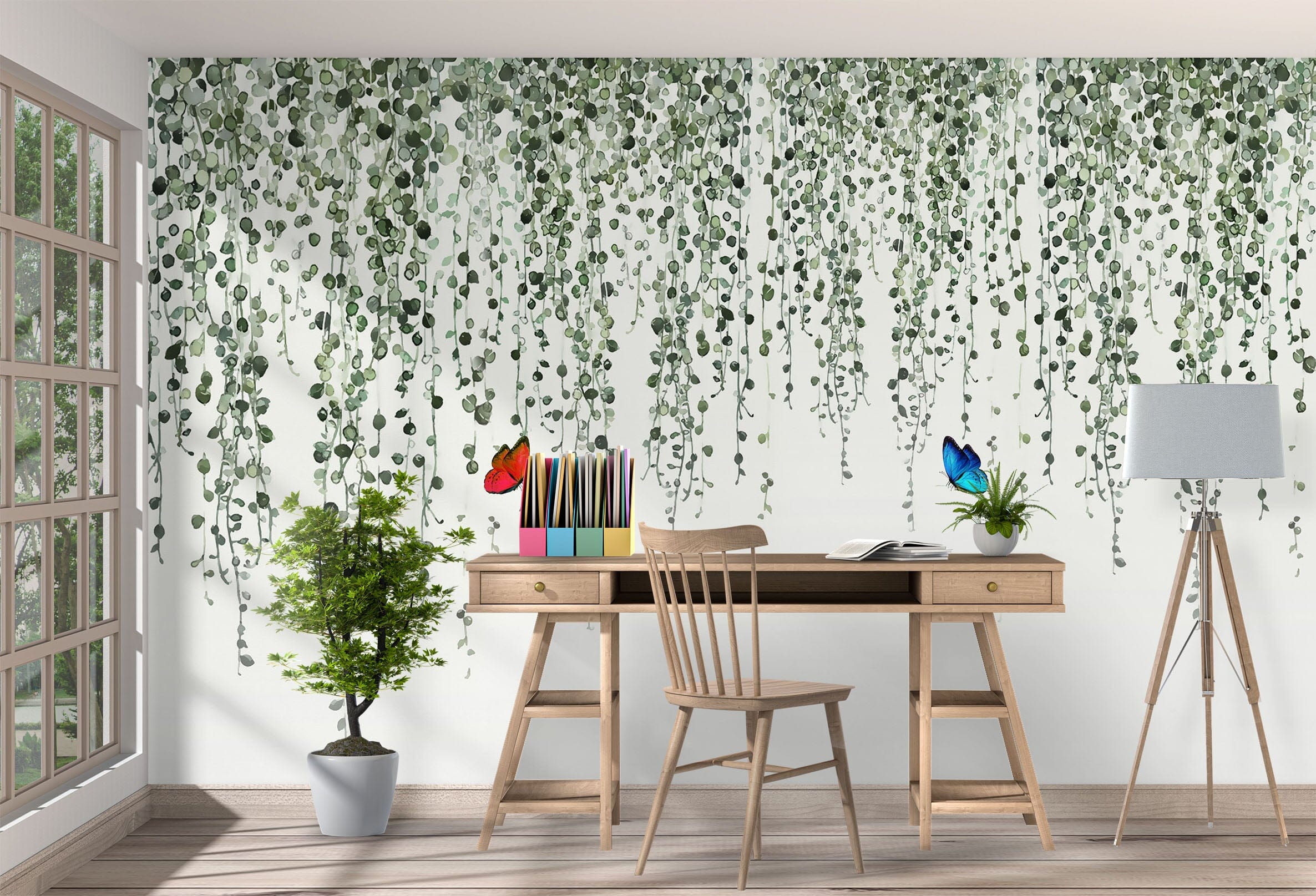 3D Rattan Butterfly 1028 Wall Murals Wallpaper AJ Wallpaper 2