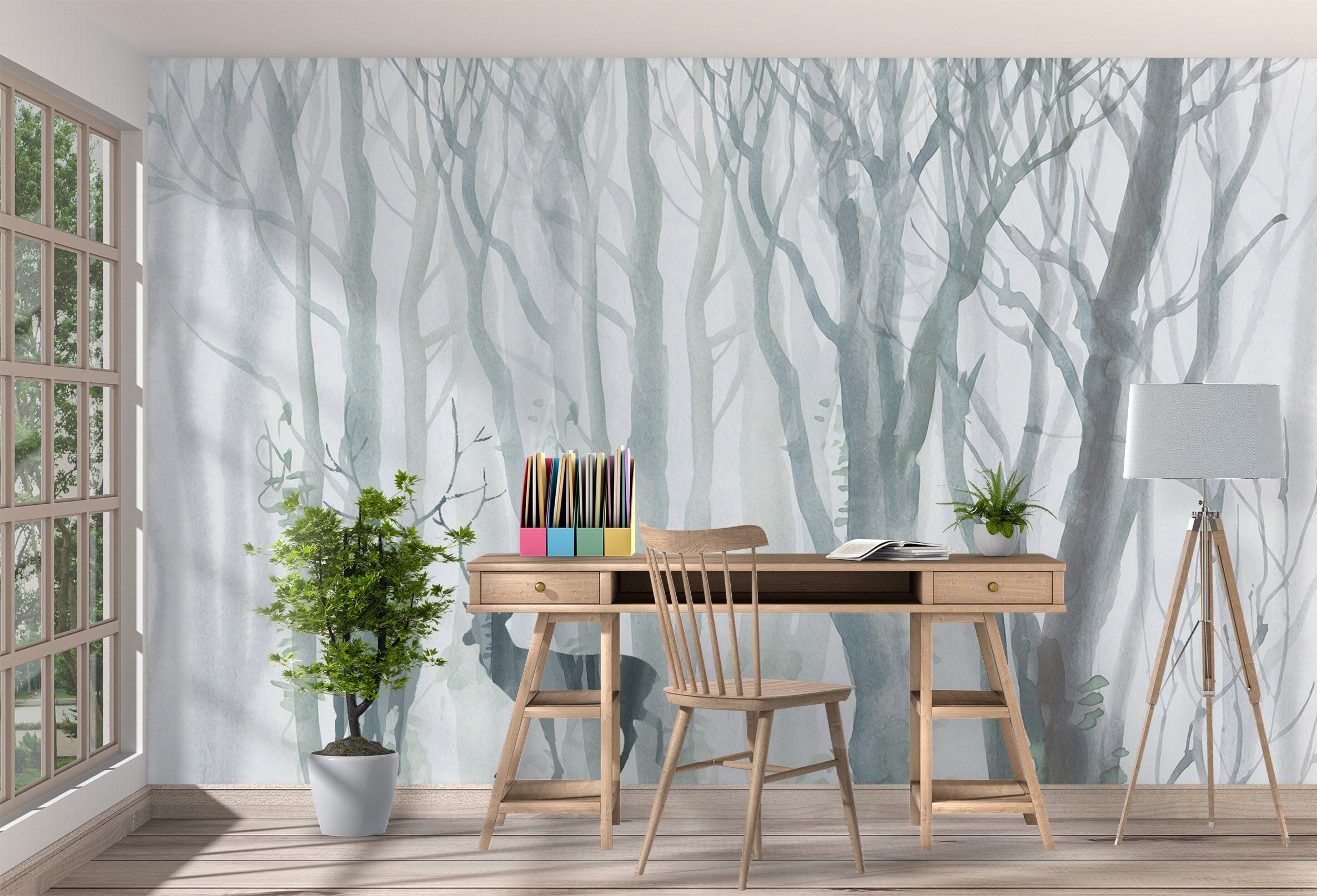 3D Forest Deer 1040 Wall Murals Wallpaper AJ Wallpaper 2