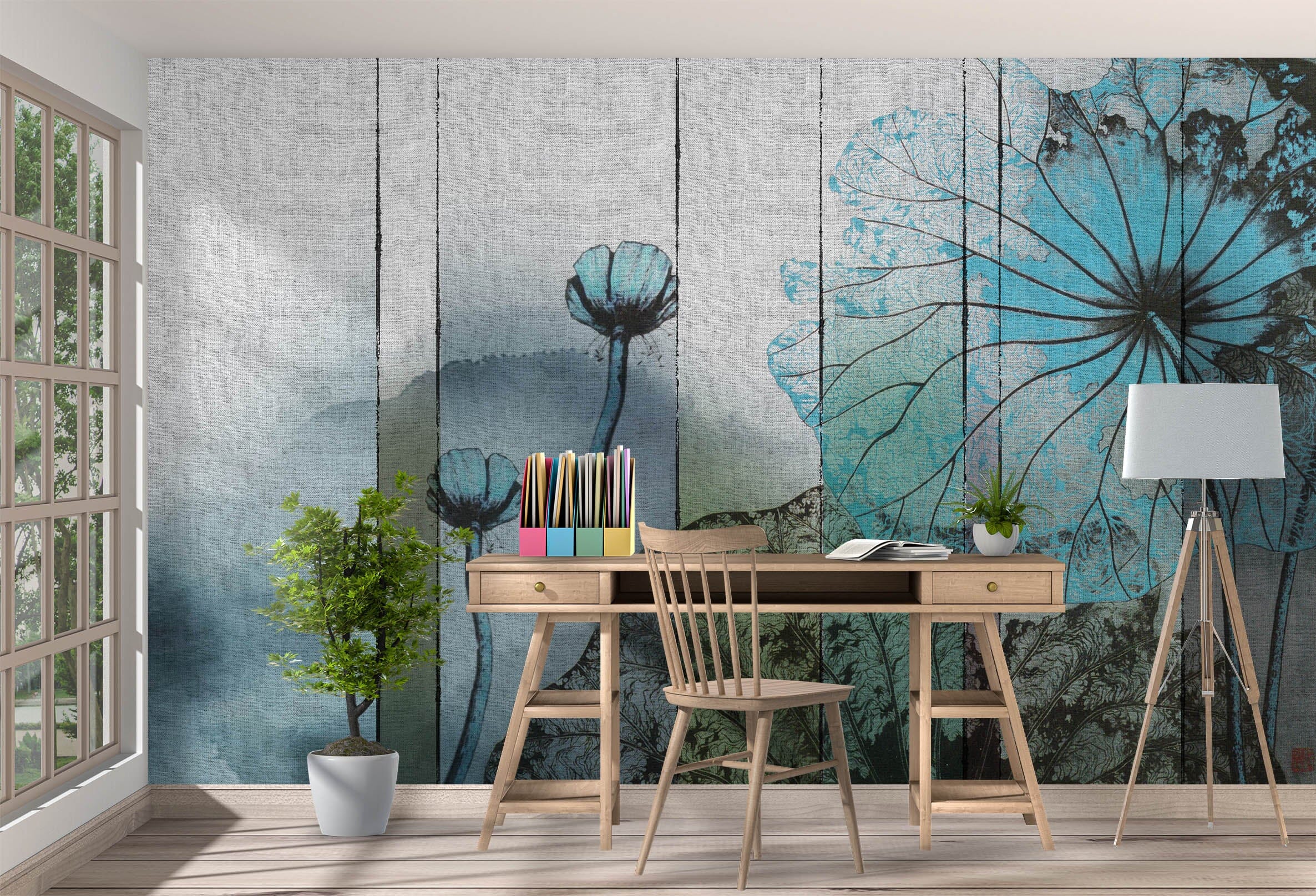 3D Green Lotus Leaf 1114 Wall Murals Wallpaper AJ Wallpaper 2