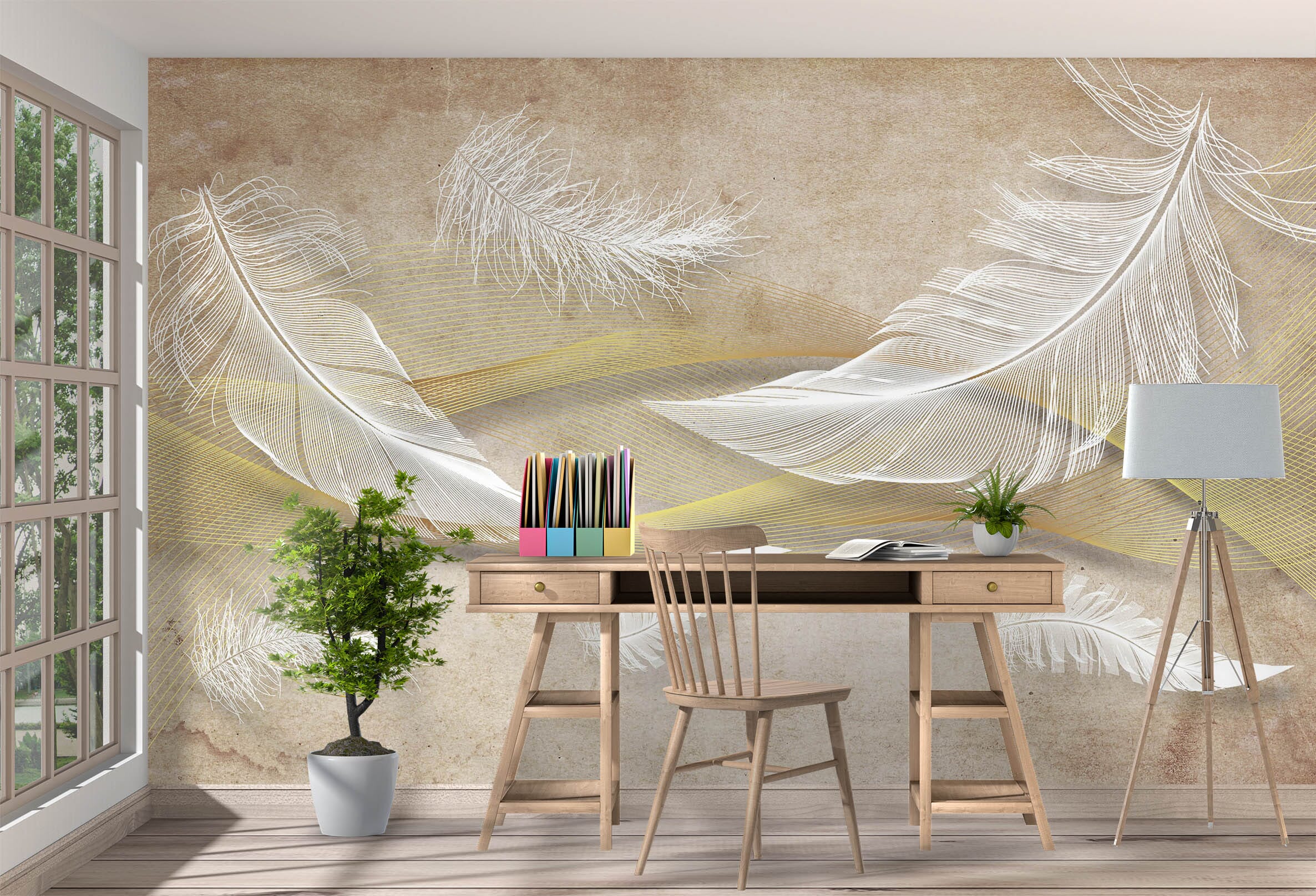 3D White Goose Feather 1054 Wall Murals Wallpaper AJ Wallpaper 2