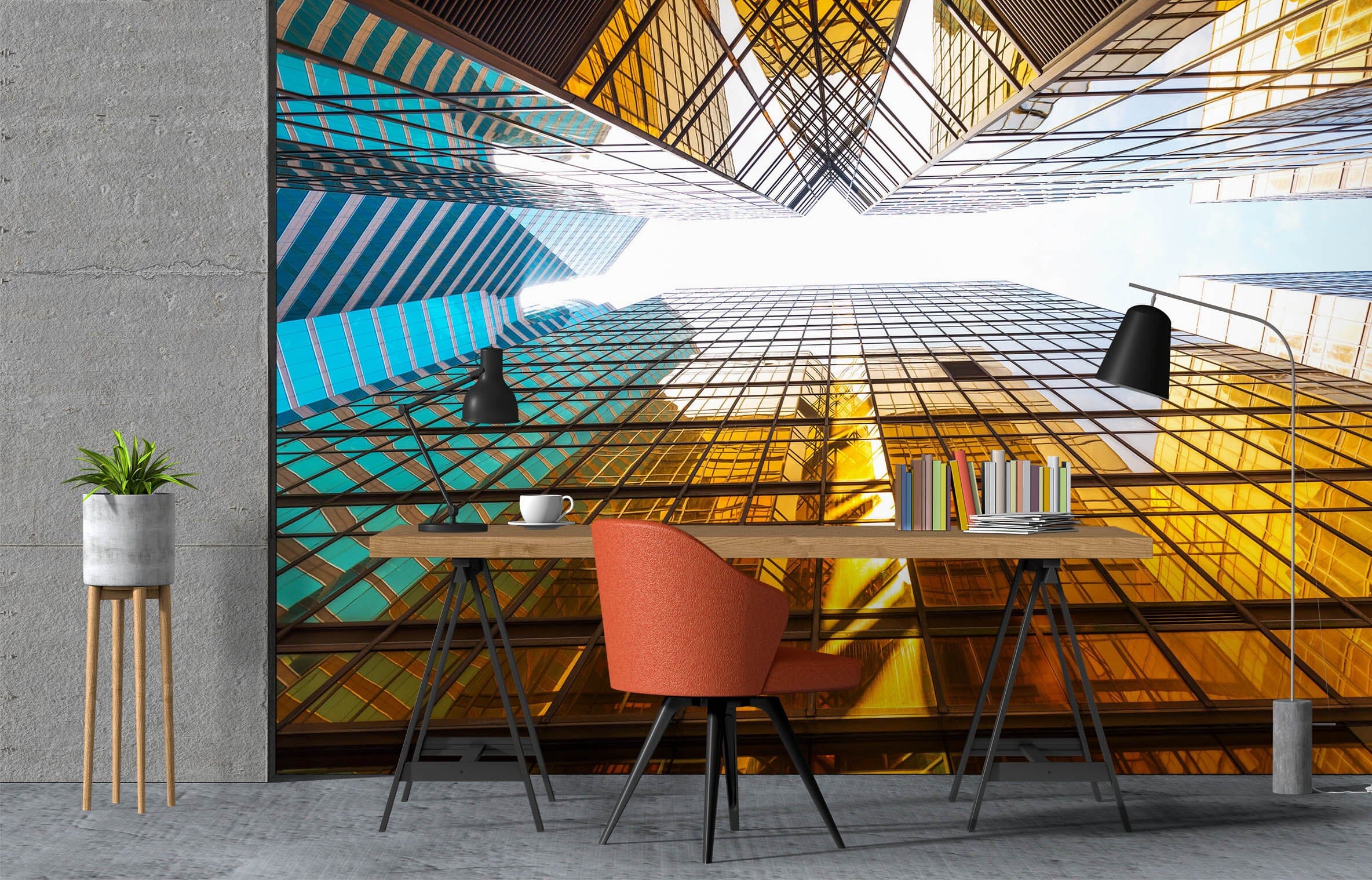 3D Glass Building 1004 Wall Murals Wallpaper AJ Wallpaper 2