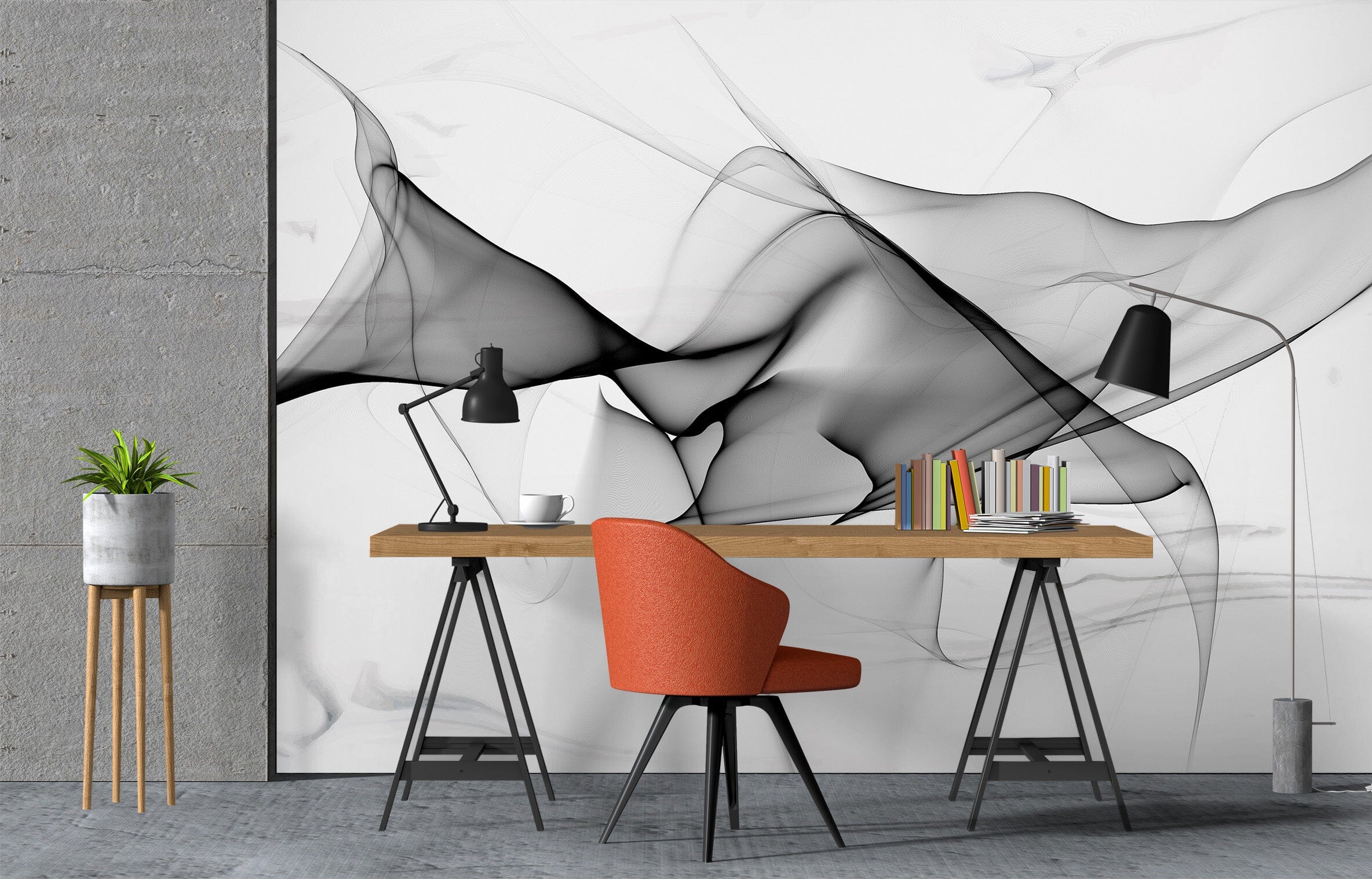 3D Black Curve 1068 Wall Murals Wallpaper AJ Wallpaper 2