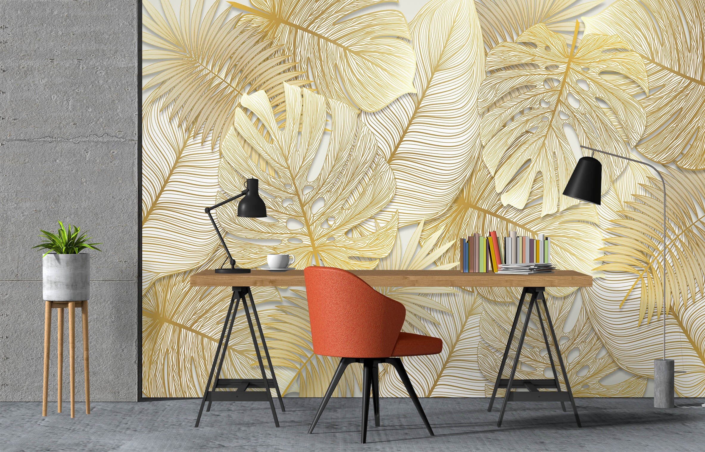 3D Gold Leaf 1071 Wall Murals Wallpaper AJ Wallpaper 2