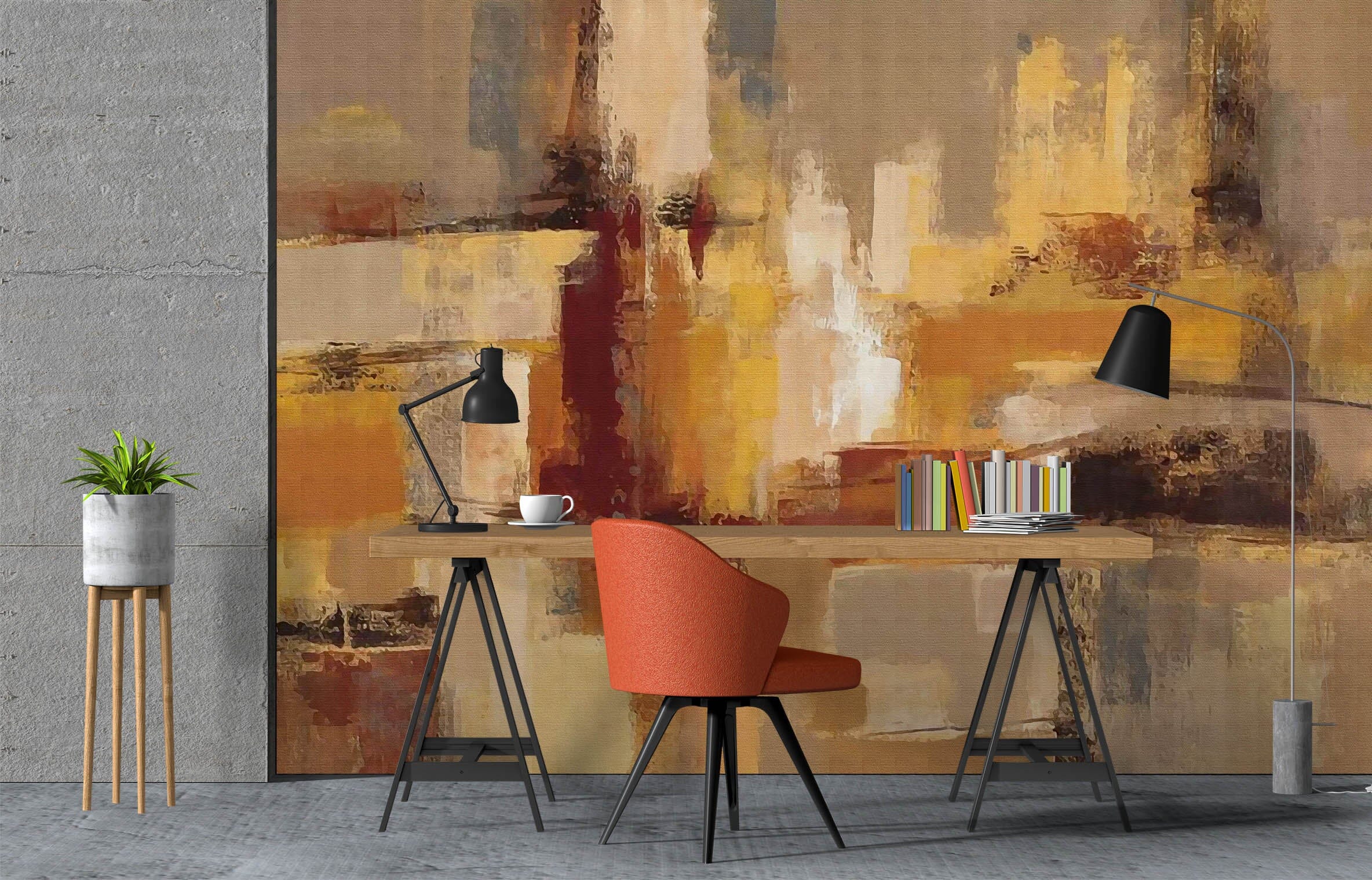3D Orange Paint 1018 Wall Murals Wallpaper AJ Wallpaper 2