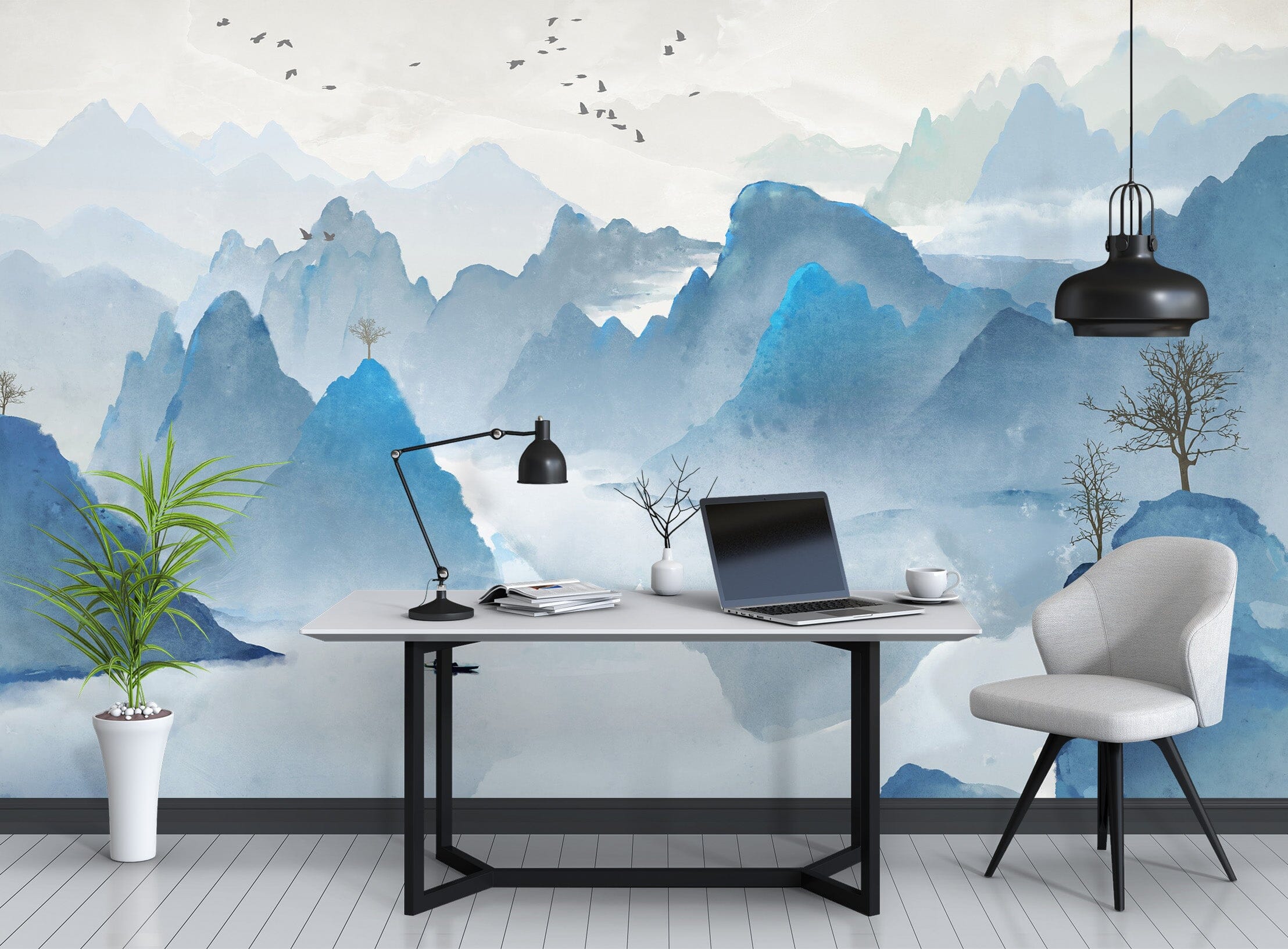 3D Mountain Tree 1064 Wall Murals Wallpaper AJ Wallpaper 2