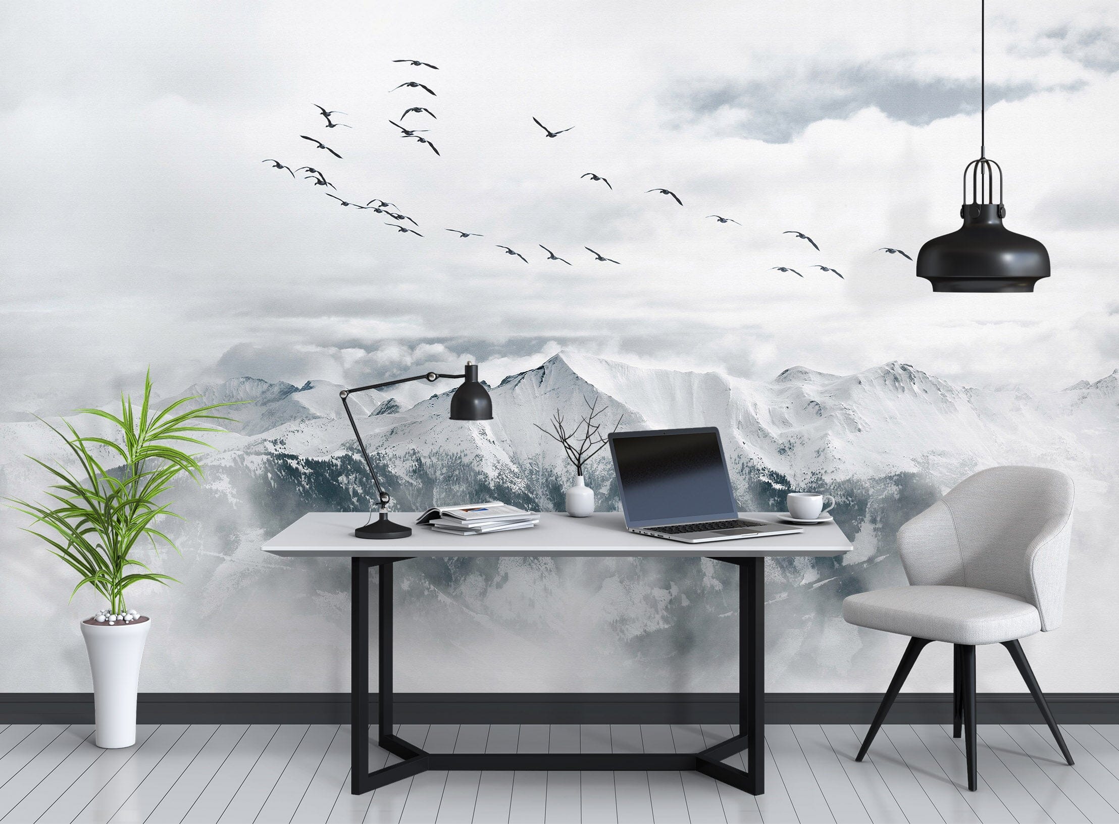 3D Mountain Geese 1027 Wall Murals Wallpaper AJ Wallpaper 2