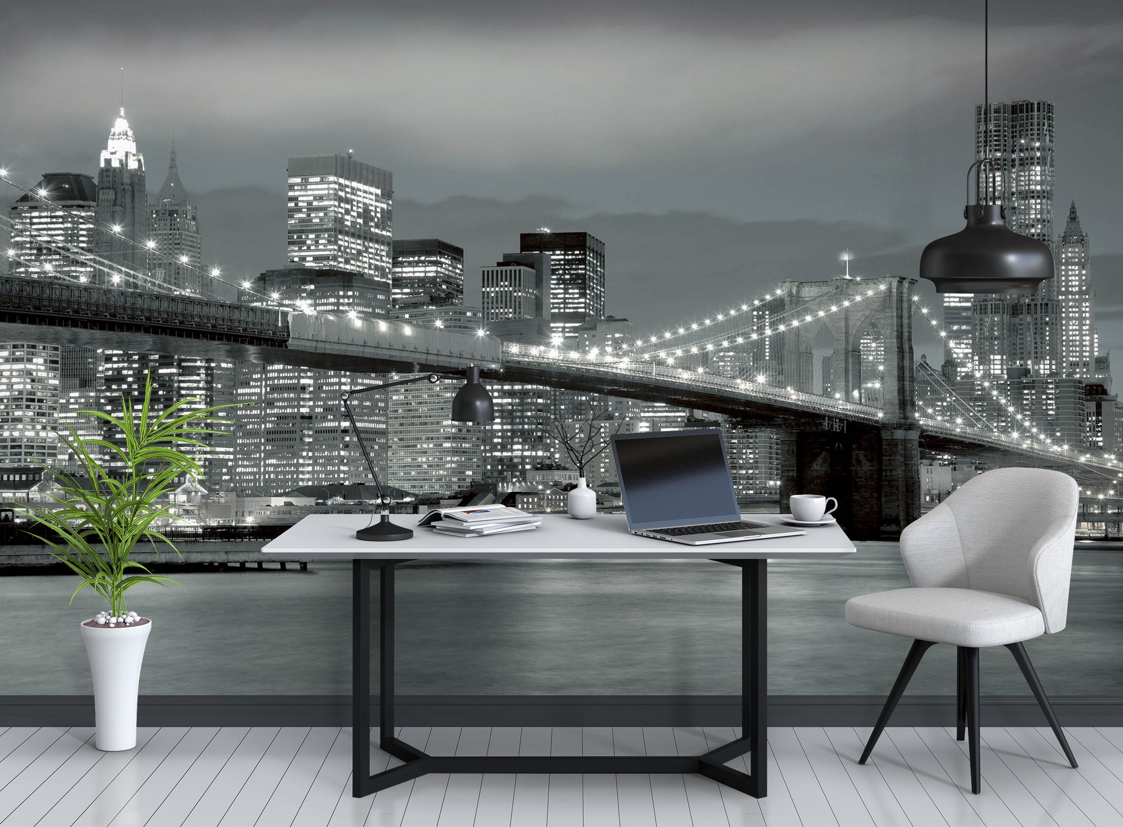 3D City Bridge 1015 Wall Murals