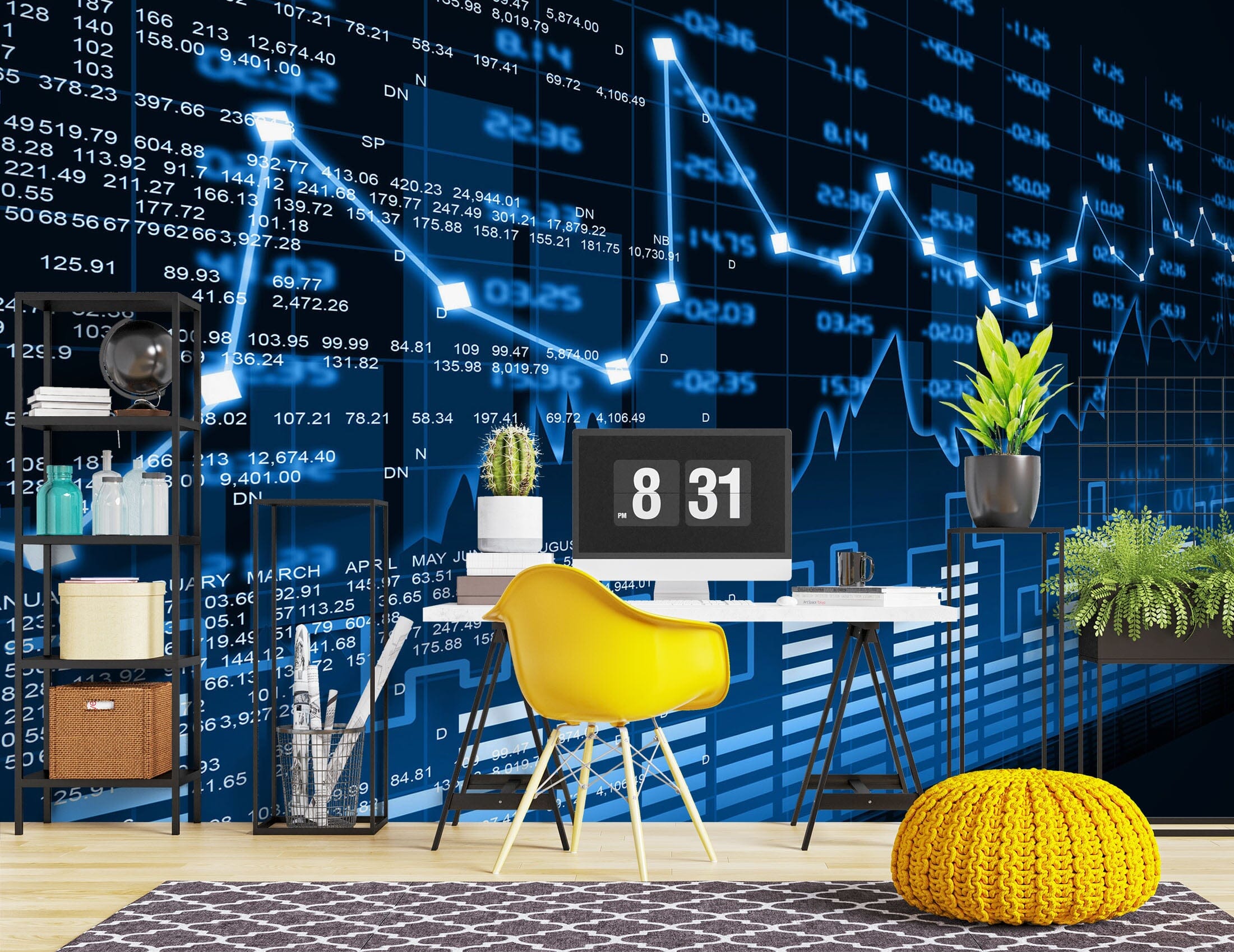 3D Blue Data Numbers 1088 Wall Murals Wallpaper AJ Wallpaper 2
