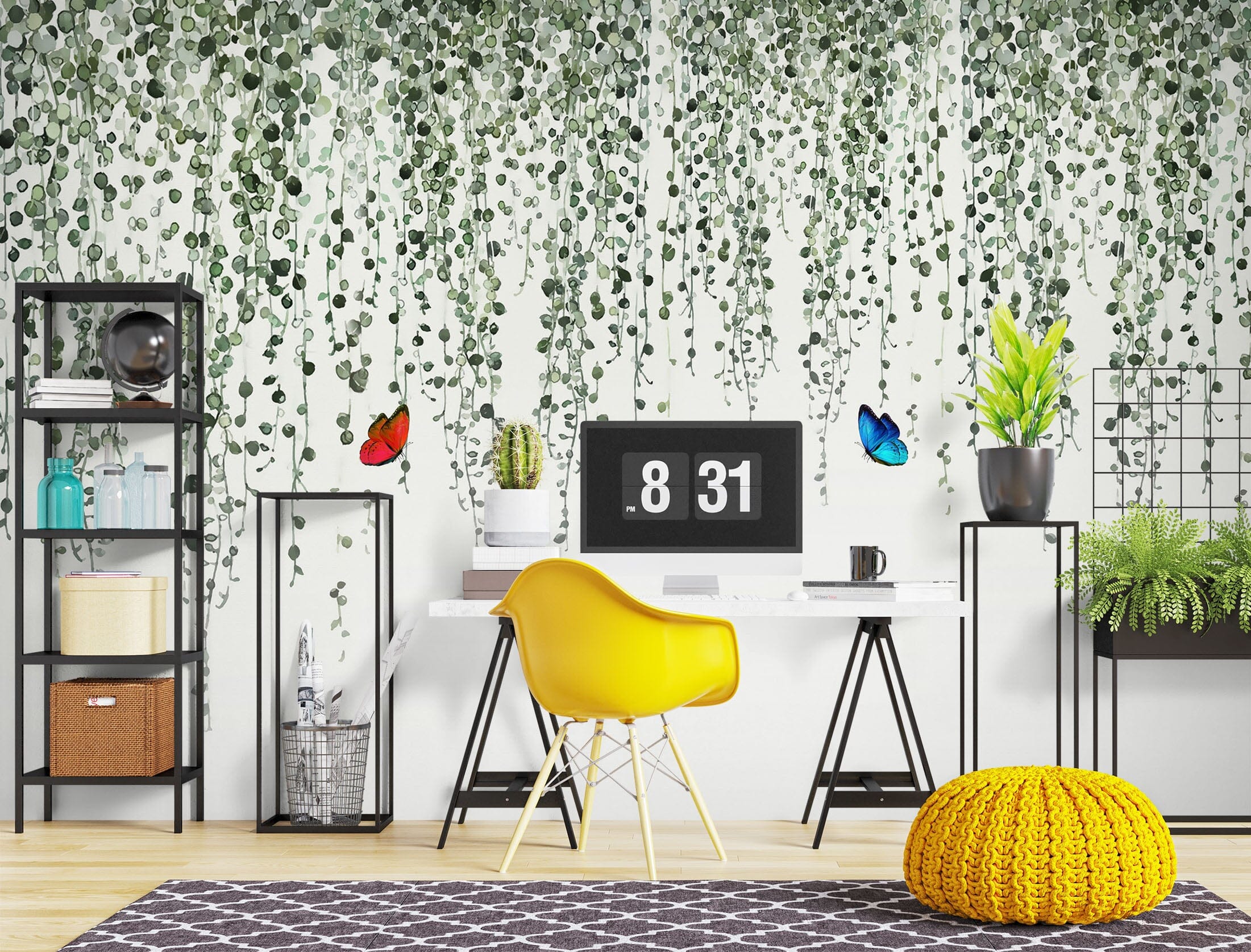 3D Rattan Butterfly 1028 Wall Murals Wallpaper AJ Wallpaper 2